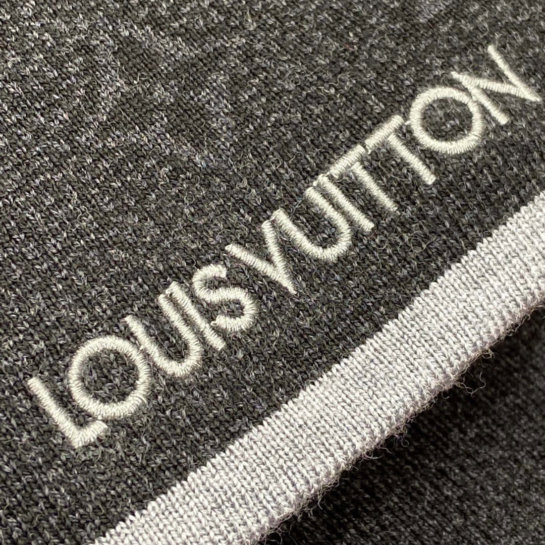 Louis Vuitton Monogram Classic Scarf - Anthracite Grey Luxury Wool Winter Scarf