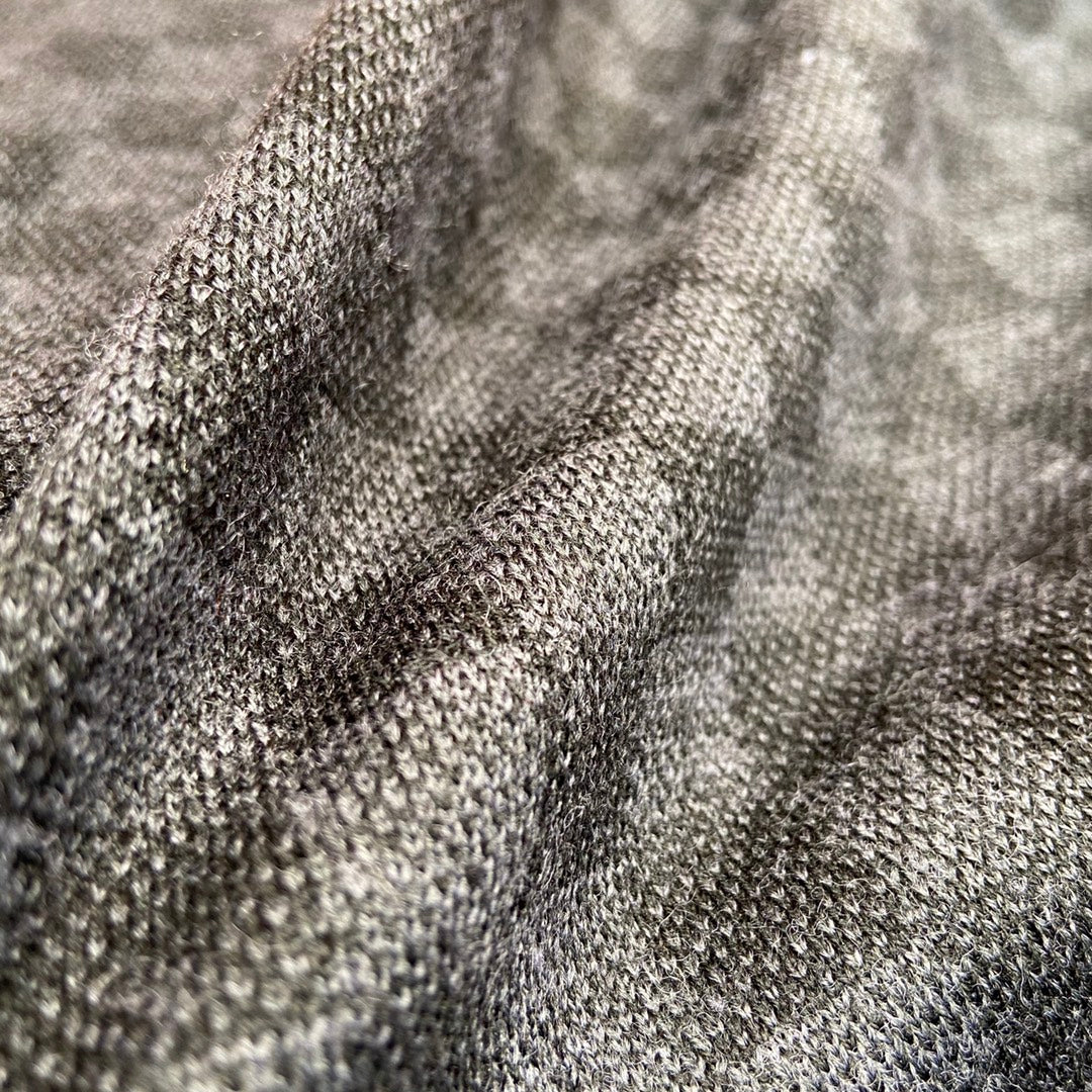Louis Vuitton Damier Graphite Wool Scarf with Multi-Color Travel Patches, Black and Grey Designer Winter Accessory