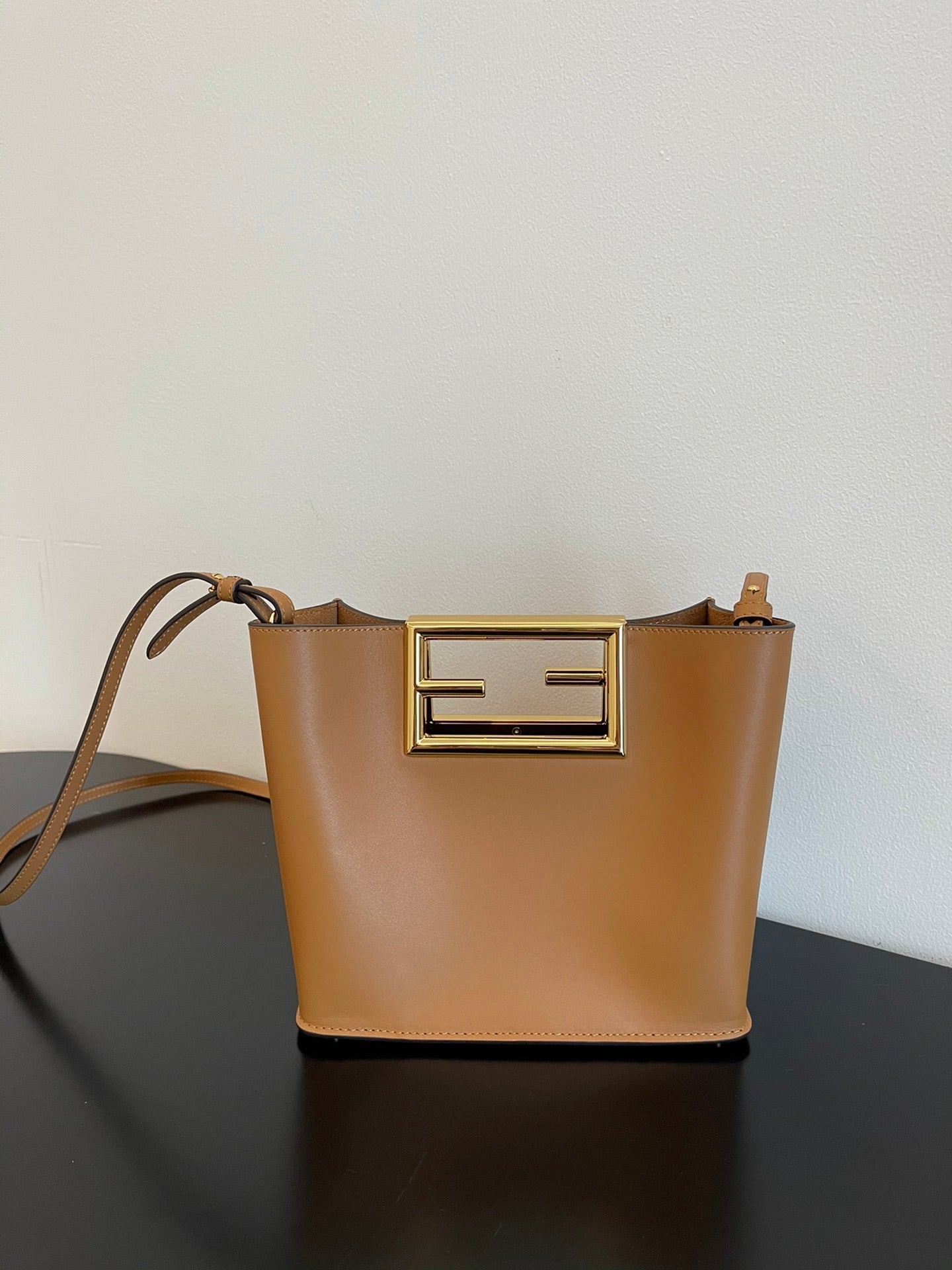 Fendi Way Small Leather Tote Bag - Tan Brown - Luxury Designer Handbag