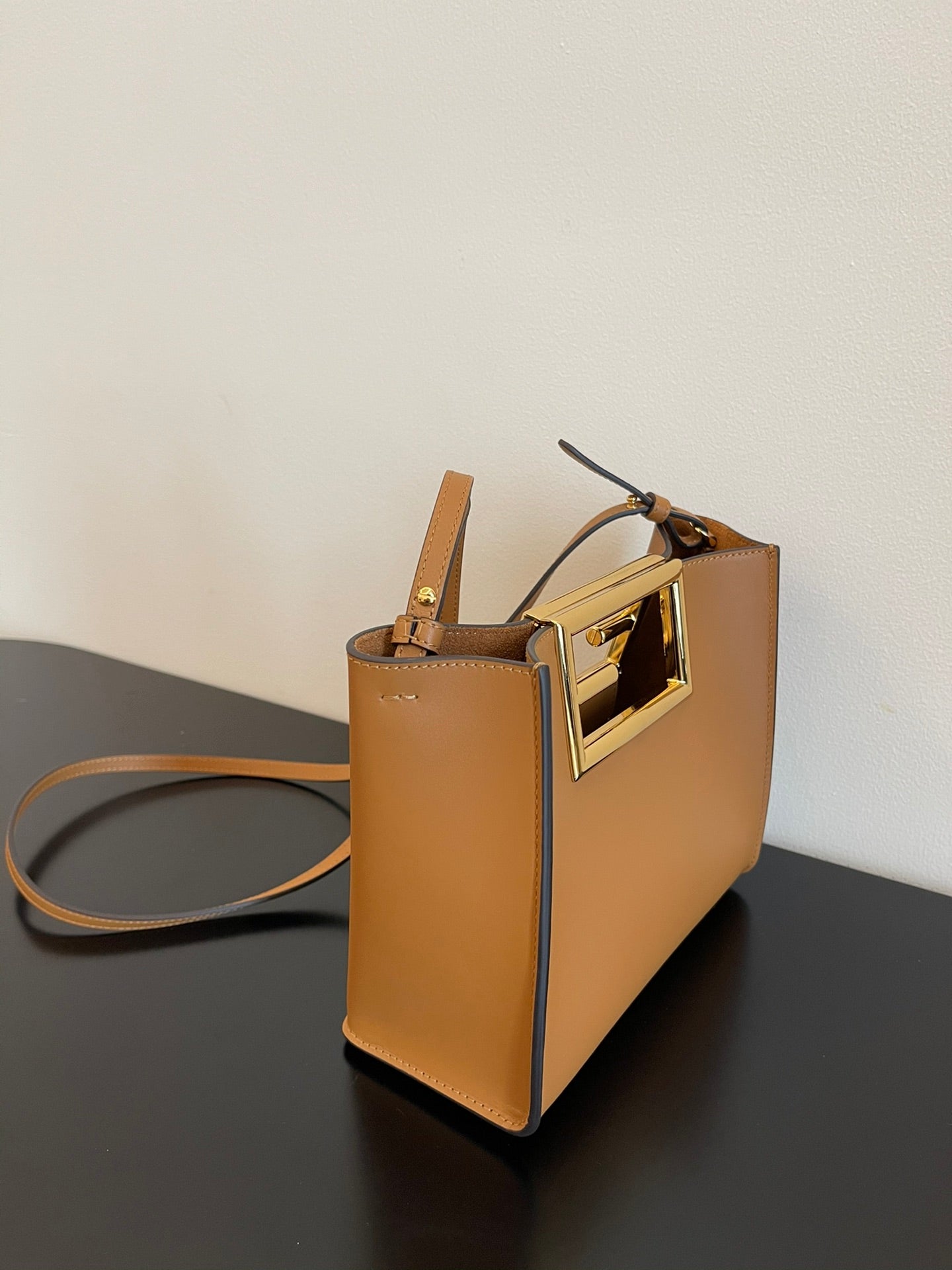 Fendi Way Small Leather Tote Bag - Tan Brown - Luxury Designer Handbag