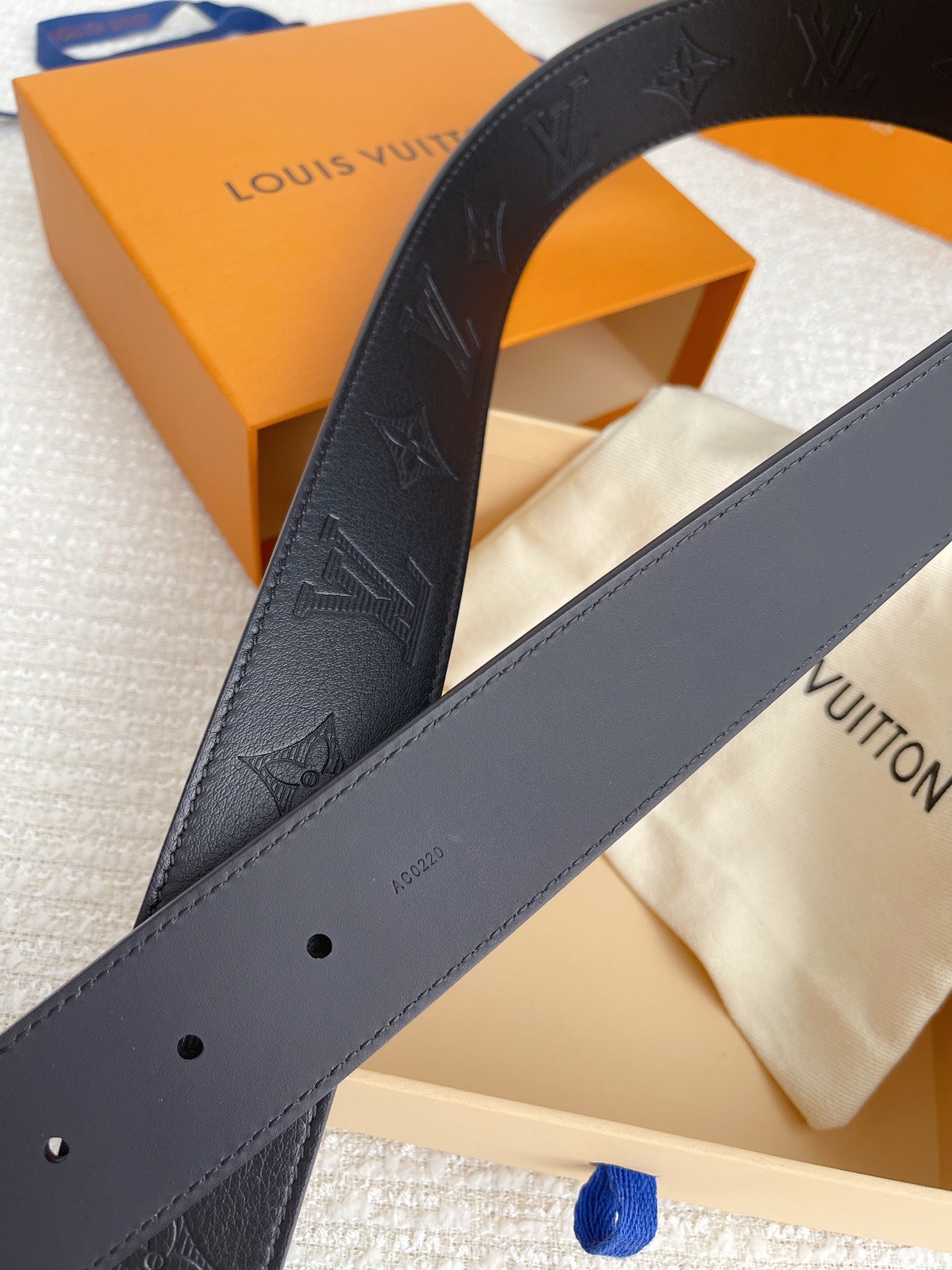 Louis Vuitton LV Initials Belt in Black Monogram Shadow Leather with Gold-Tone Buckle