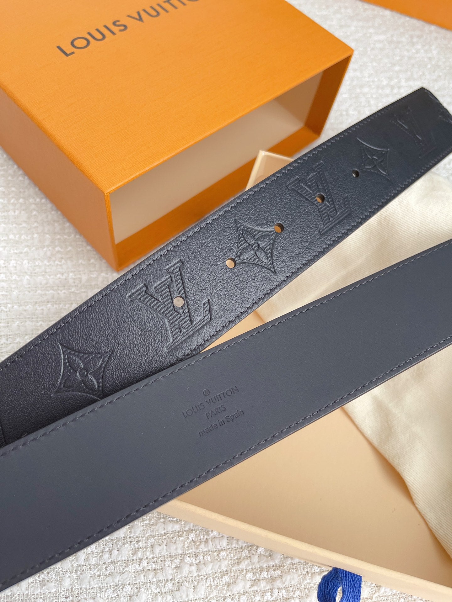Louis Vuitton LV Initials Belt in Black Monogram Shadow Leather with Gold-Tone Buckle