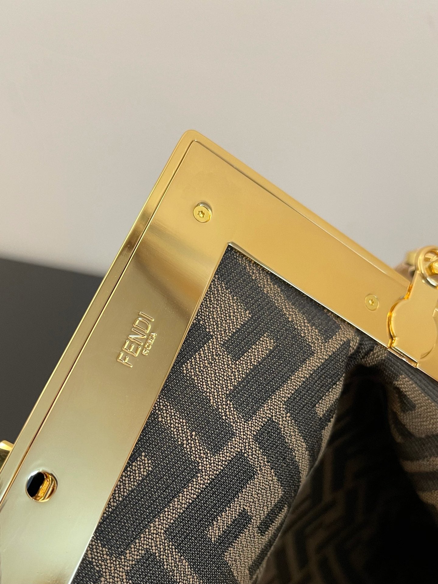 Fendi First Medium Tan Nappa Leather Clutch Bag