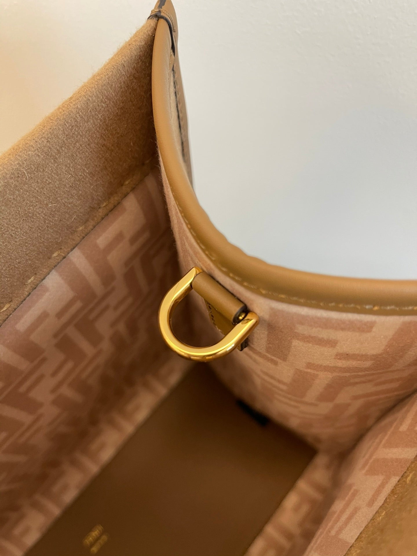 Fendi Sunshine Medium Shopper Bag - Taupe Leather Tote