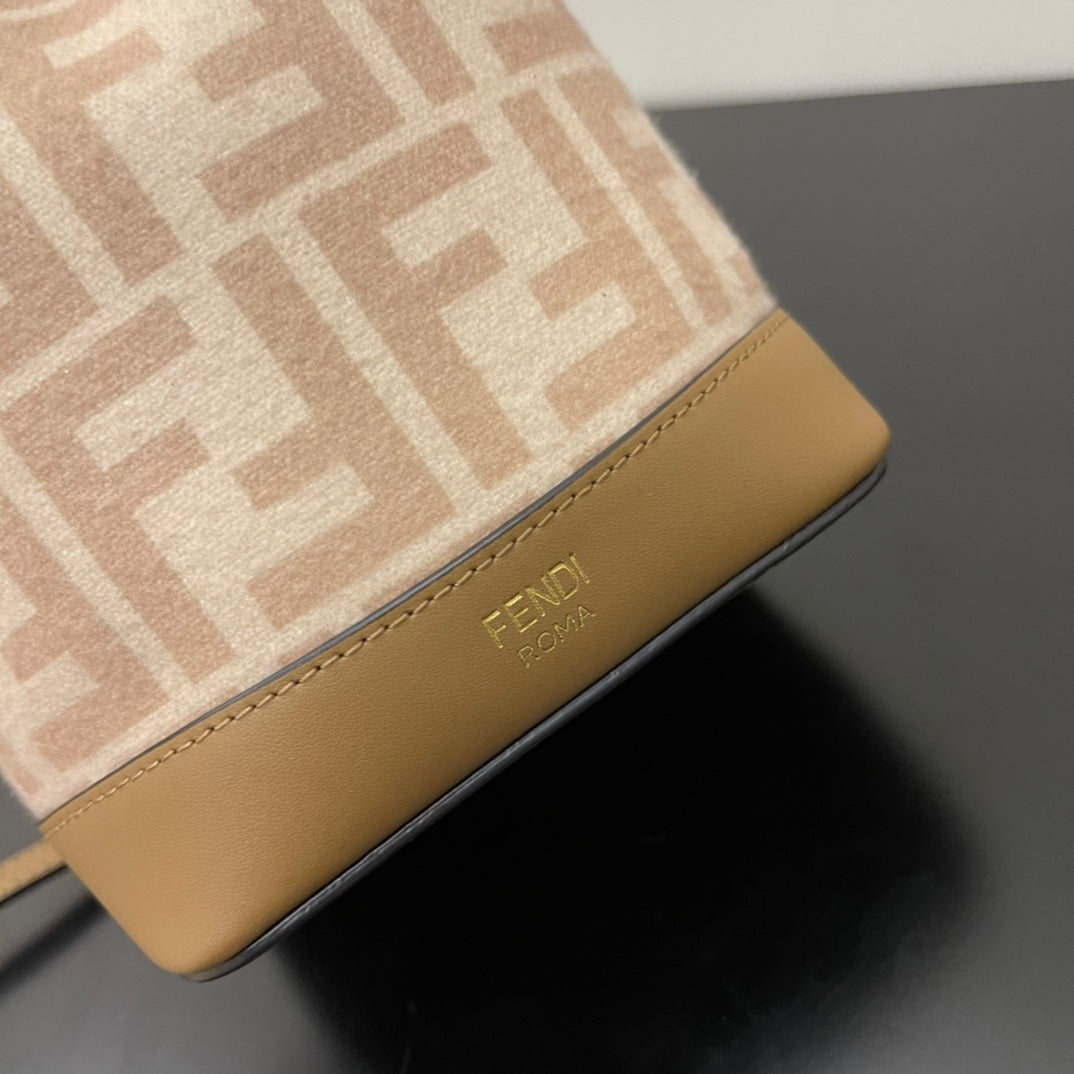 Fendi Mon Tresor Mini Bucket Bag - Beige FF Logo Canvas