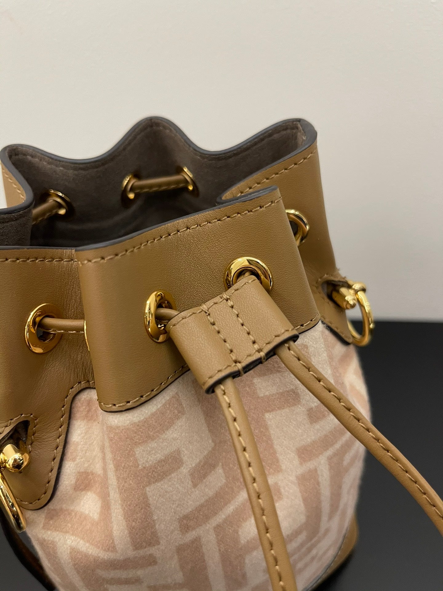 Fendi Mon Tresor Mini Bucket Bag - Beige FF Logo Canvas
