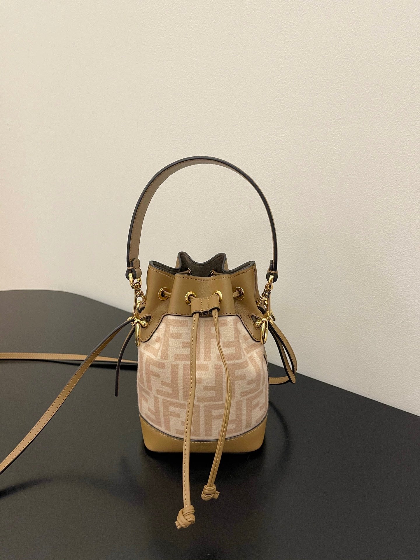 Fendi Mon Tresor Mini Bucket Bag - Beige FF Logo Canvas