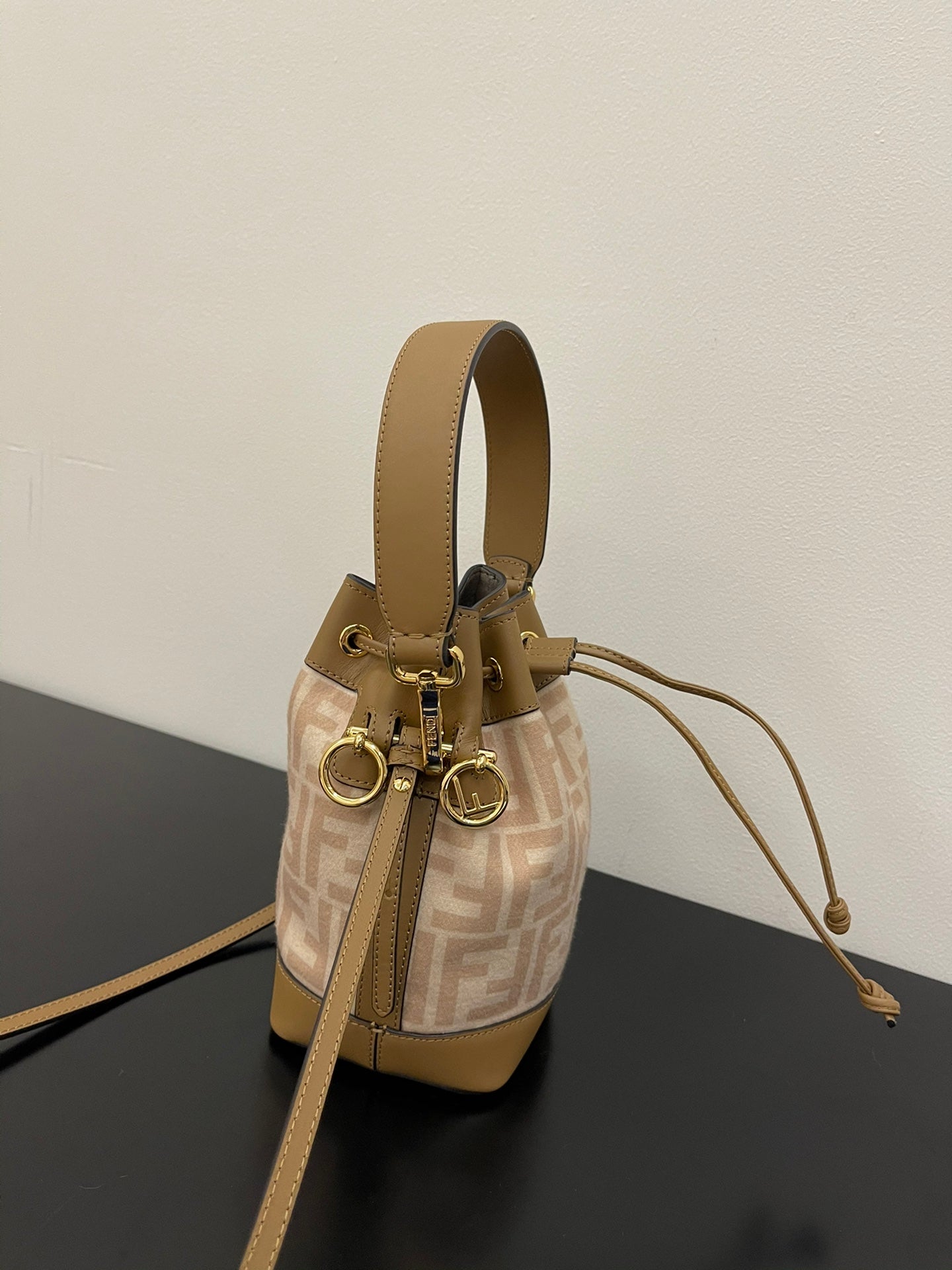 Fendi Mon Tresor Mini Bucket Bag - Beige FF Logo Canvas