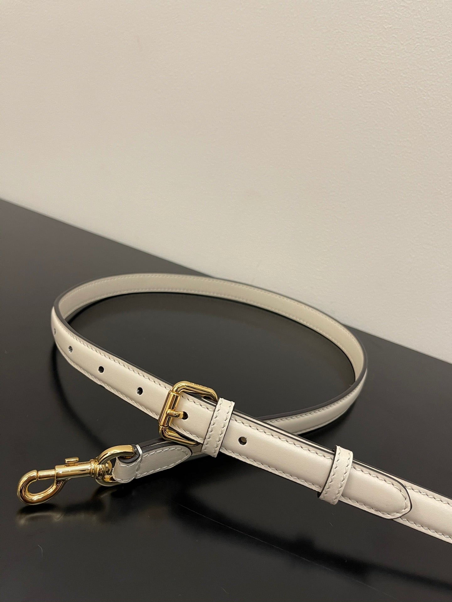 Fendi C'Mon Small White Leather Shoulder Bag with Gold FF Logo