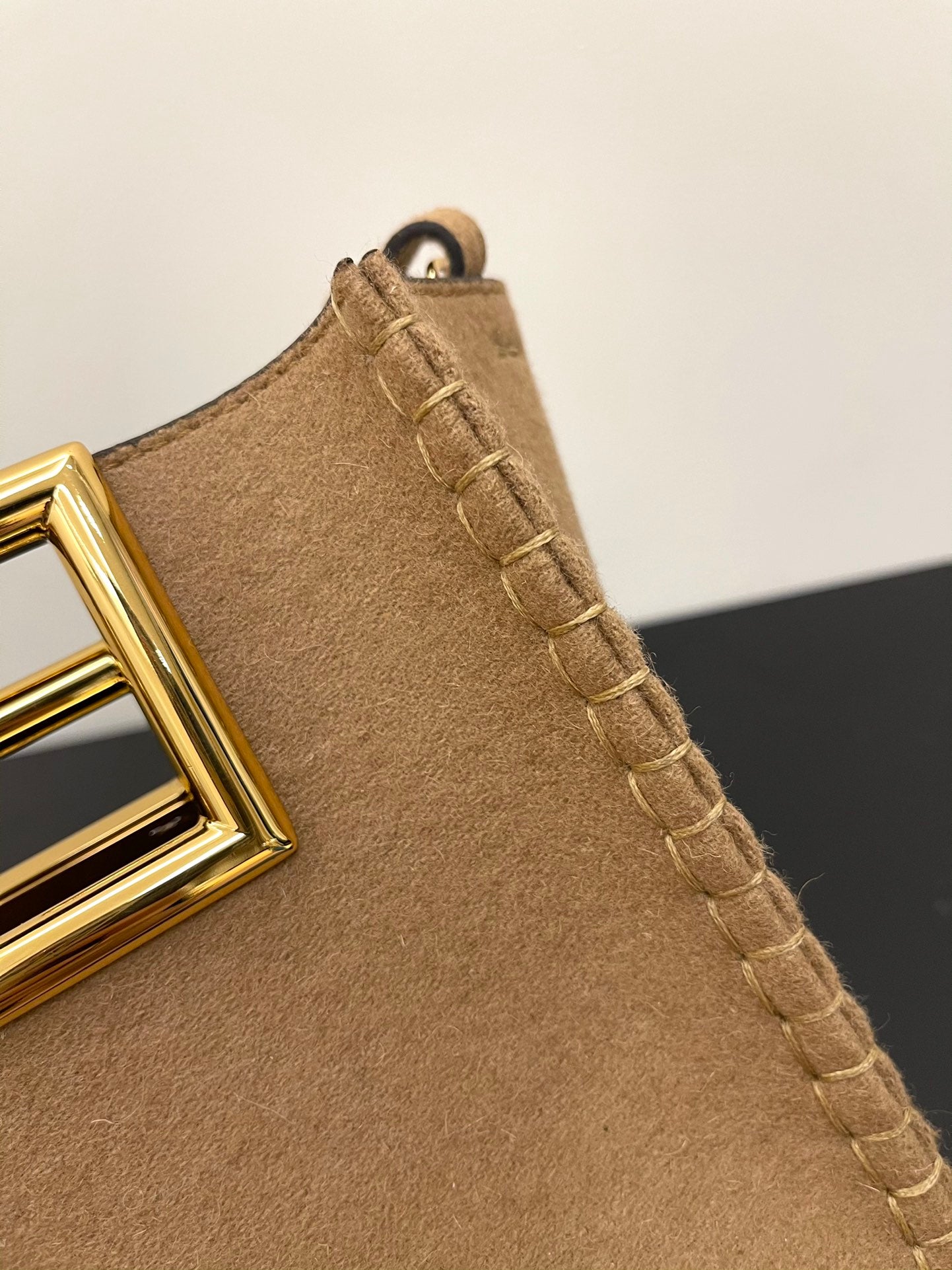 Fendi Selleria Tan Grained Leather Mini Shoulder Bag