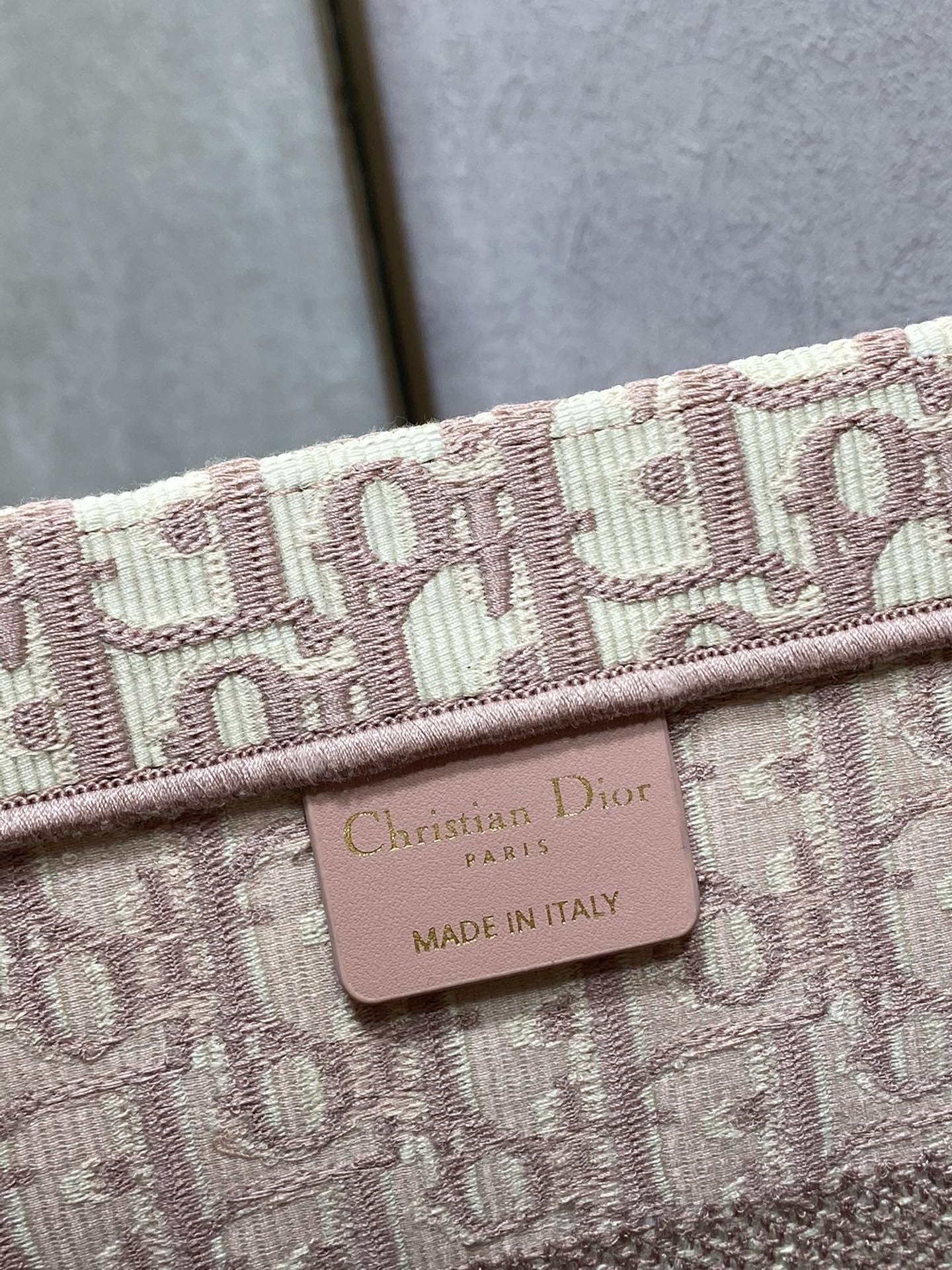 Christian Dior Book Tote Rose Gold Dior Oblique Embroidery Handbag