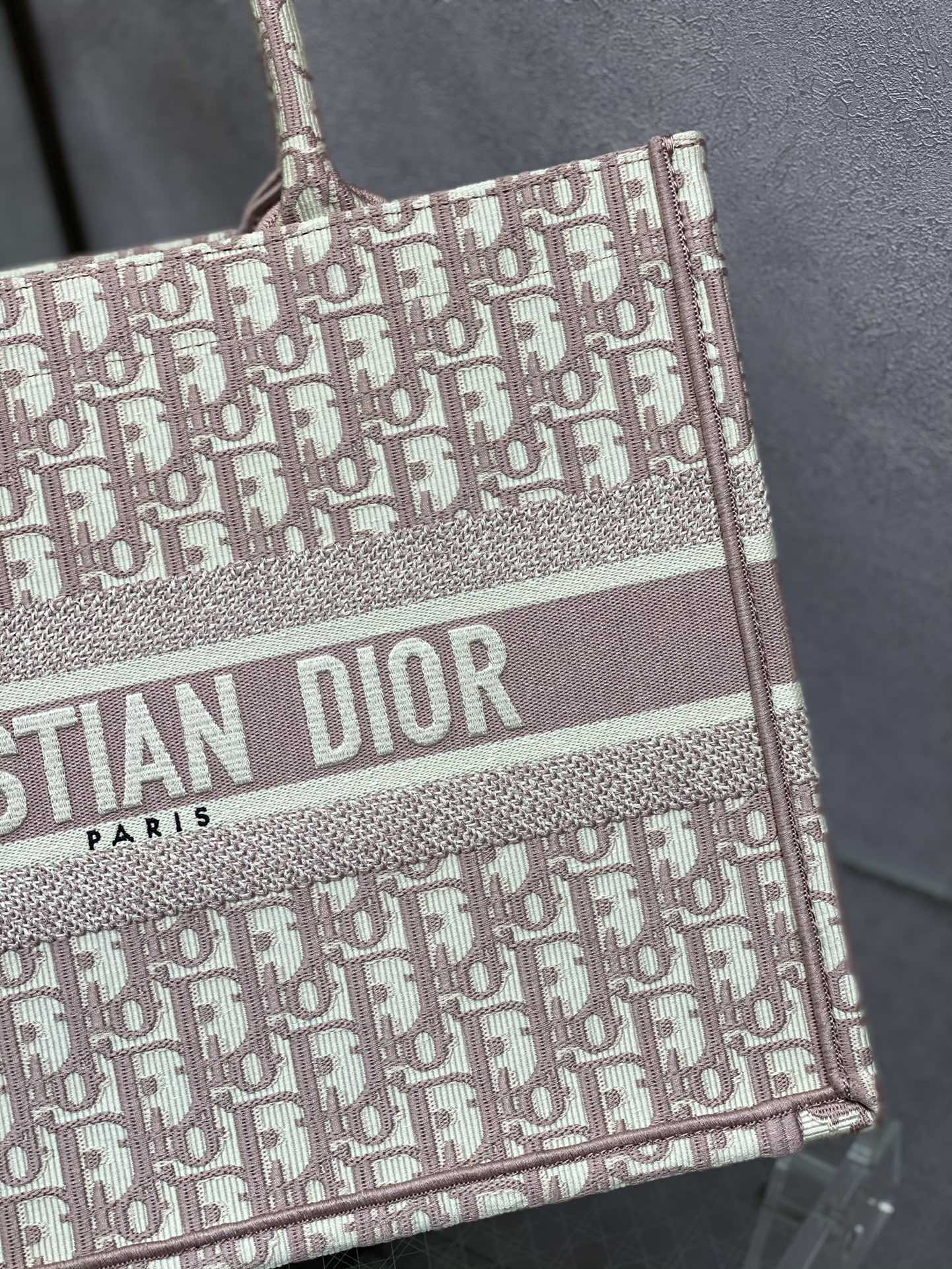 Christian Dior Medium Book Tote - Pink Dior Oblique Embroidery