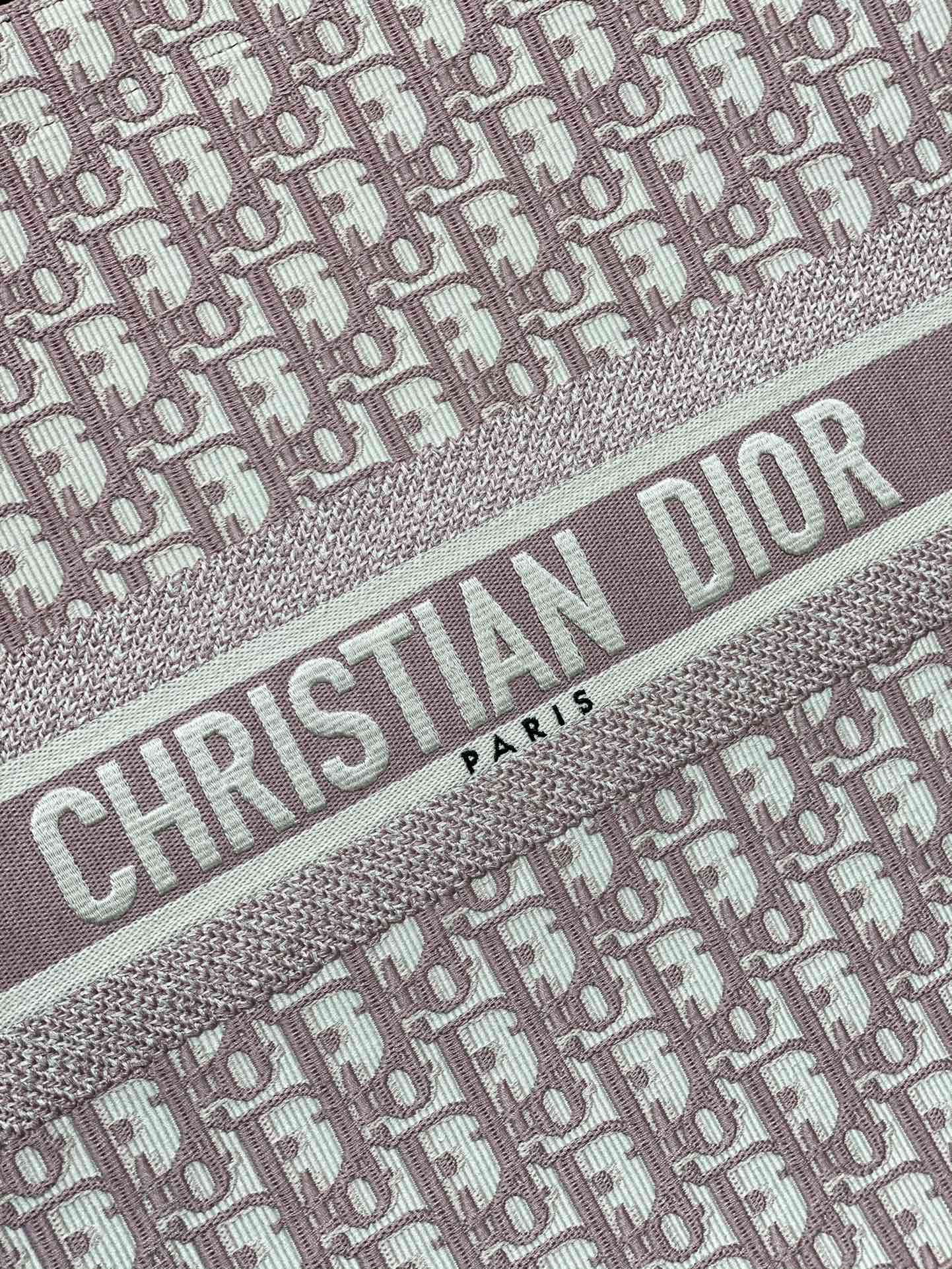 Christian Dior Book Tote Medium Pink Oblique Embroidered Canvas Bag