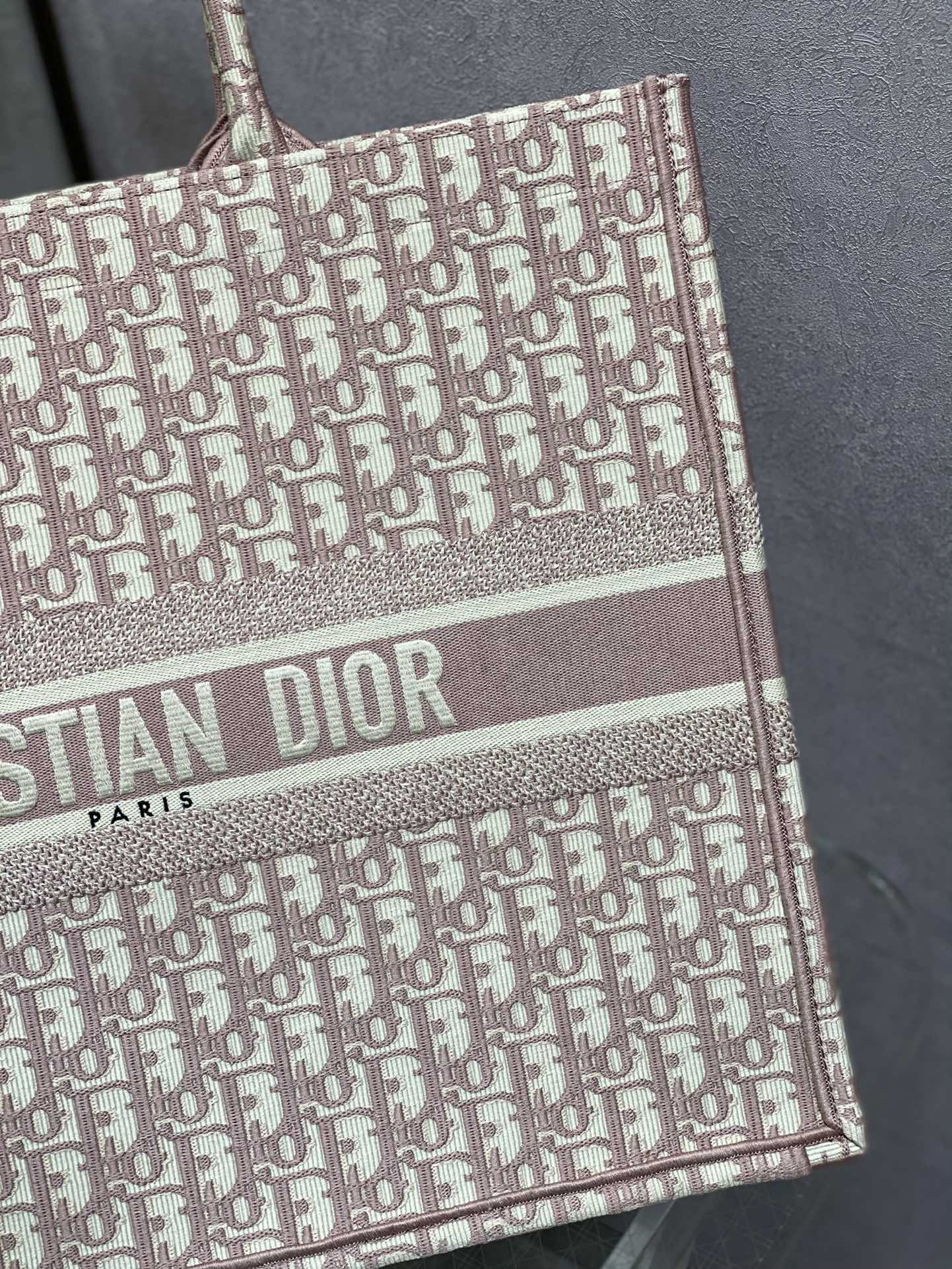 Christian Dior Book Tote Pink Dior Oblique Embroidery Bag