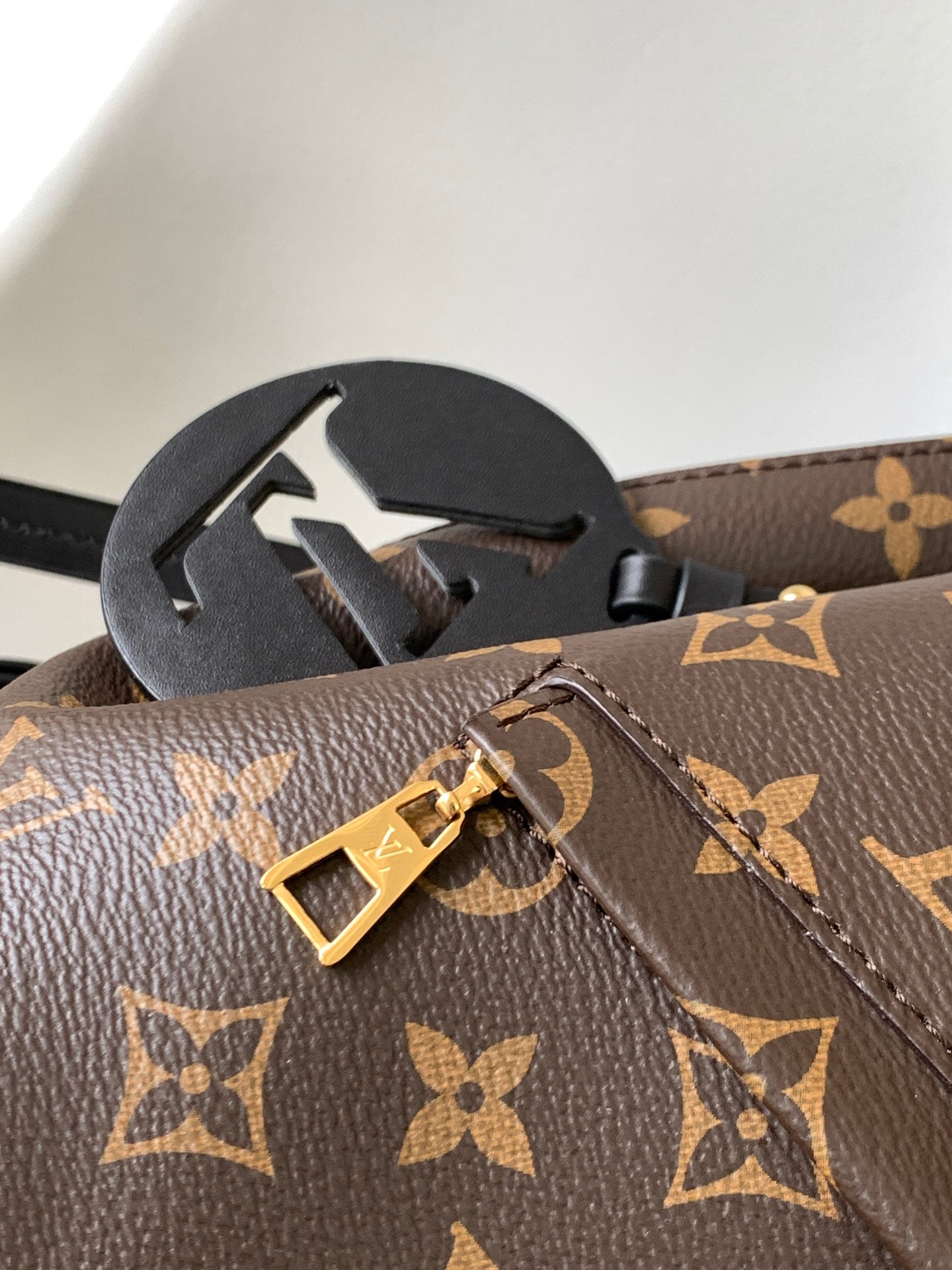 Louis Vuitton Montsouris BB Backpack Monogram Canvas with Black Leather Trim