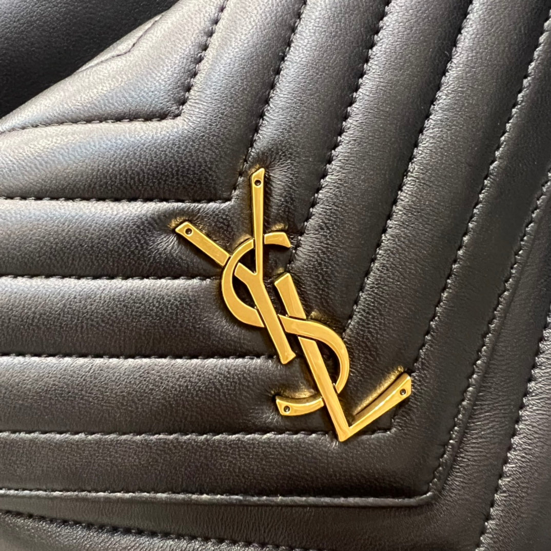 Saint Laurent Joe Quilted Lambskin Leather Bucket Bag in Black