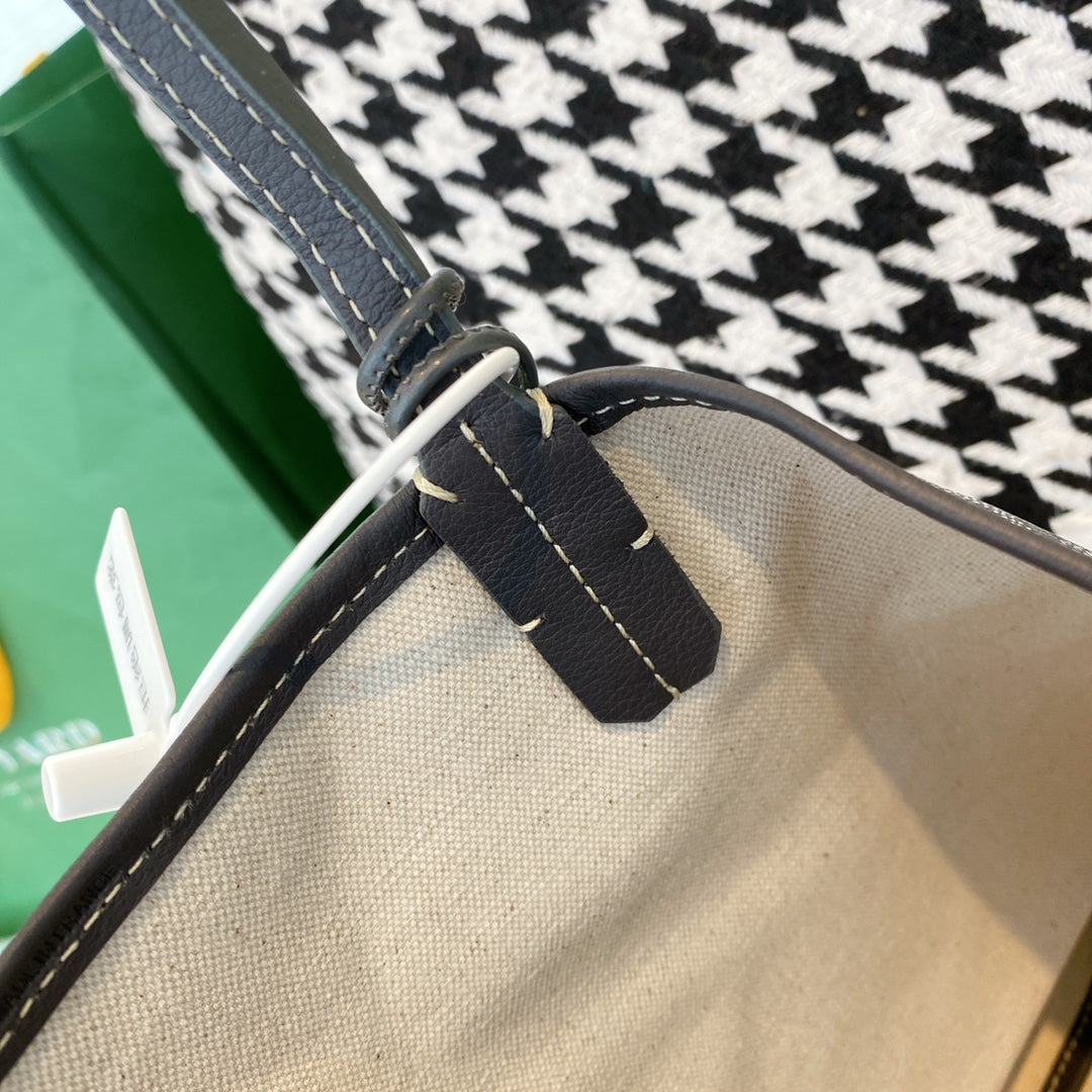 Gogy Classic Grey Chevron Monogram Tote Bag Large Shoulder Shopper