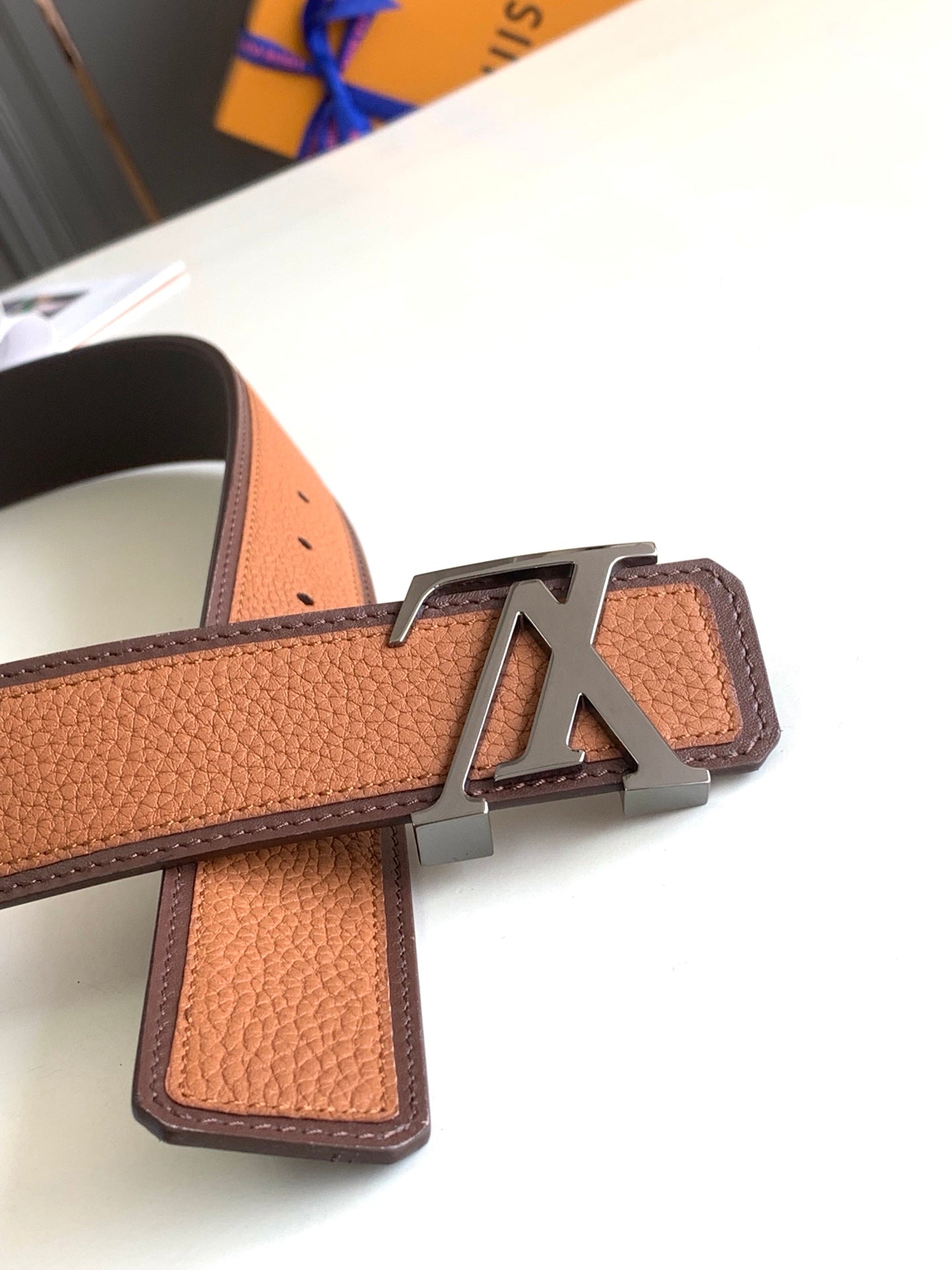 Louis Vuitton LV Initiales 40mm Reversible Leather Belt in Brown, Men's Luxury Accessory