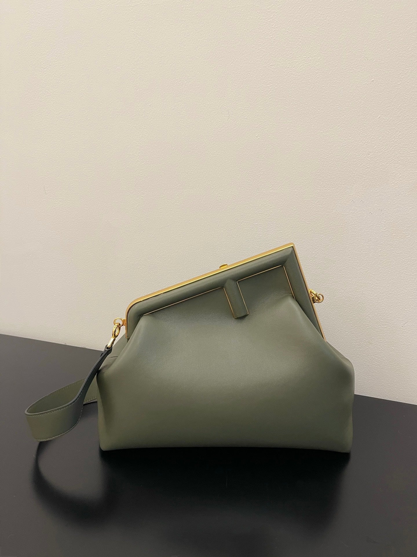 Women's Olive Green Frame Clutch Crossbody Bag - Elegant Evening Handbag