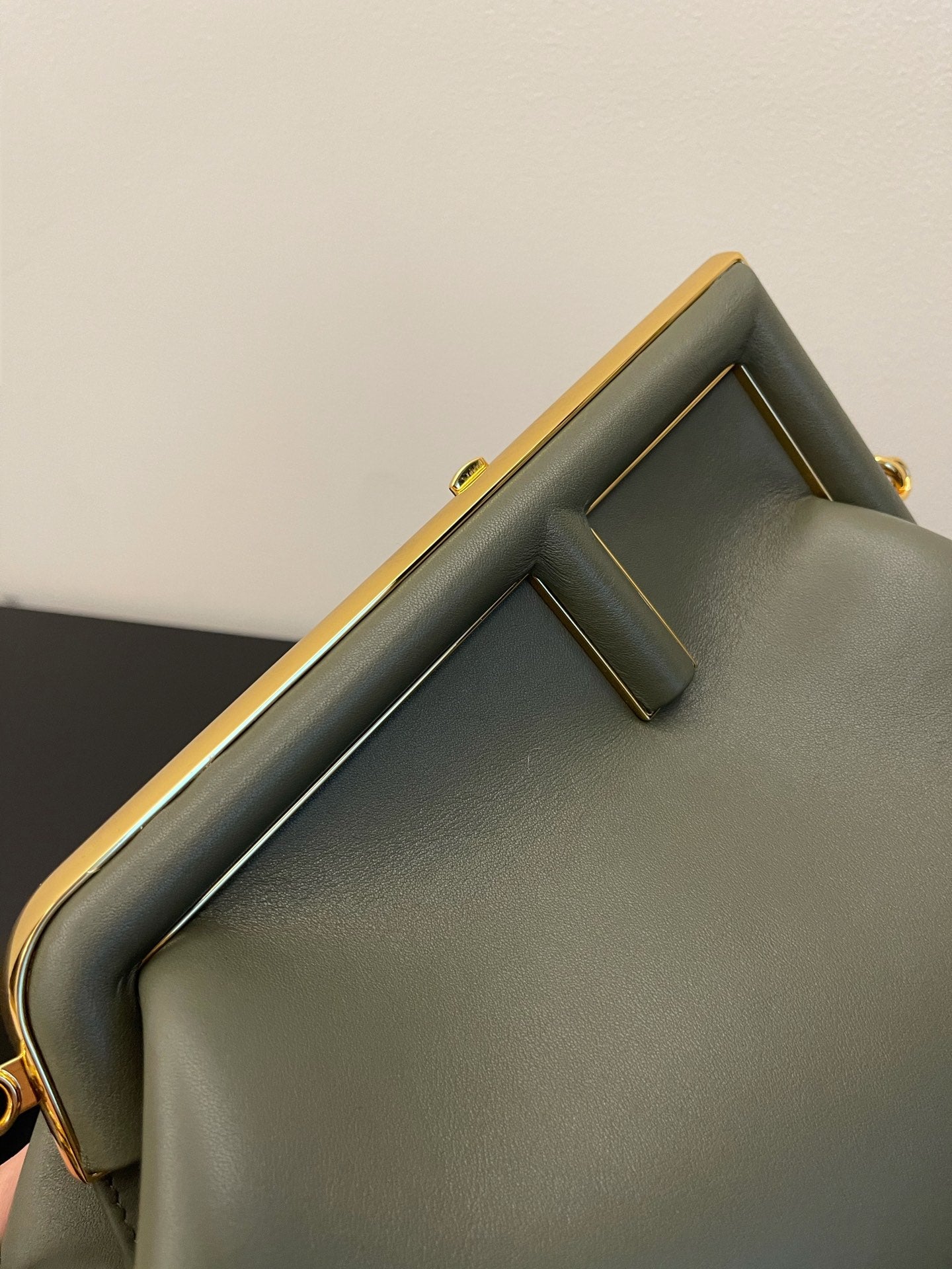 Women's Olive Green Frame Clutch Crossbody Bag - Elegant Evening Handbag