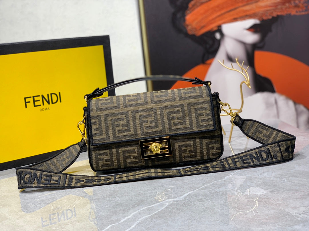 Fendi x Versace Fendace Baguette Bag - FF Monogram with Medusa Hardware