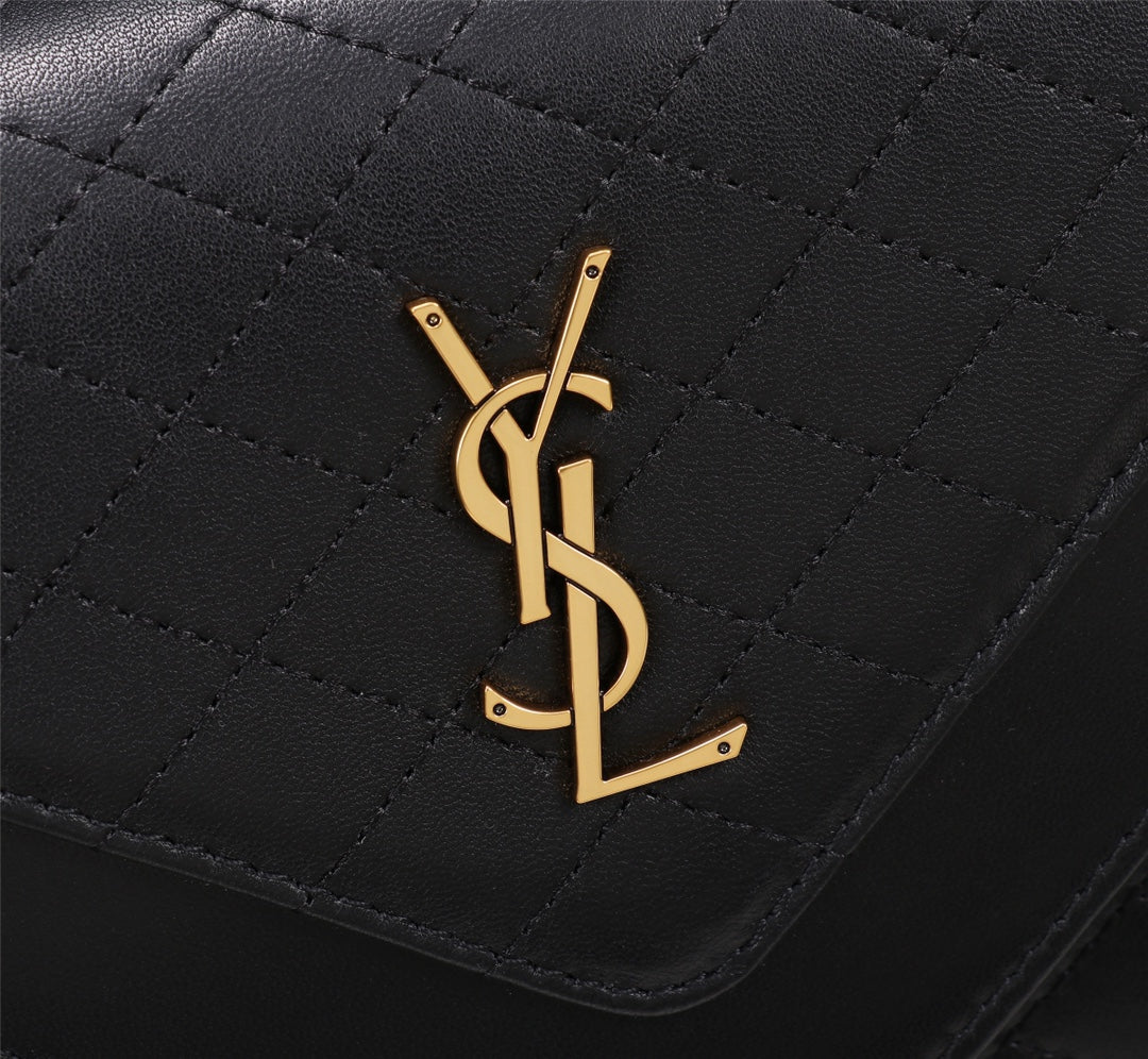 Saint Laurent Gaby Medium Quilted Leather Shoulder Bag in Black
