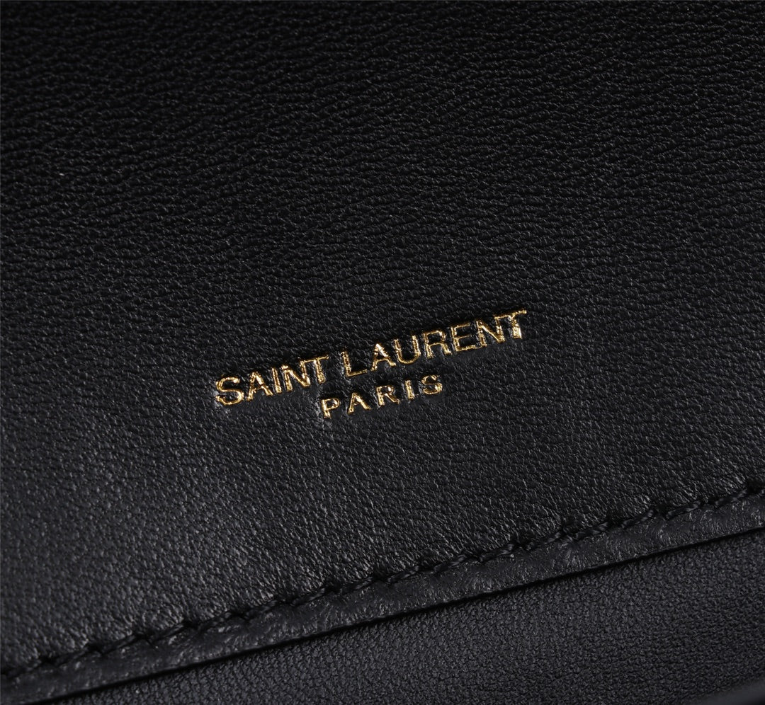 Saint Laurent Gaby Medium Quilted Leather Shoulder Bag in Black
