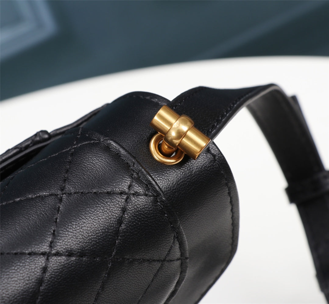 Saint Laurent Gaby Medium Quilted Leather Shoulder Bag in Black
