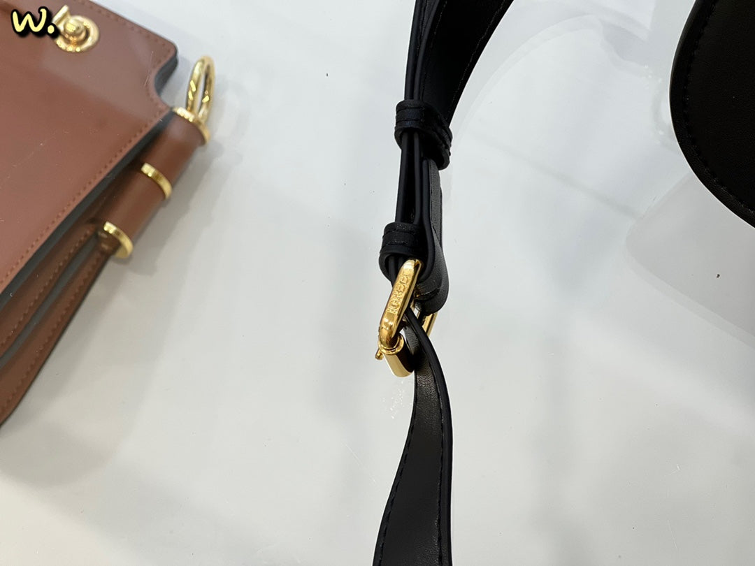 Fendi Black Leather Small Shoulder Bag with Gold-Tone FF Logo