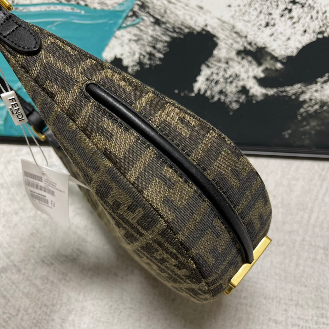 Fendi Fendigraphy Small FF Monogram Canvas Hobo Bag - Brown/Tobacco