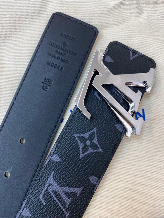 Louis Vuitton LV Shape 40mm Belt Monogram Eclipse Canvas - Black/Grey with Silver Buckle
