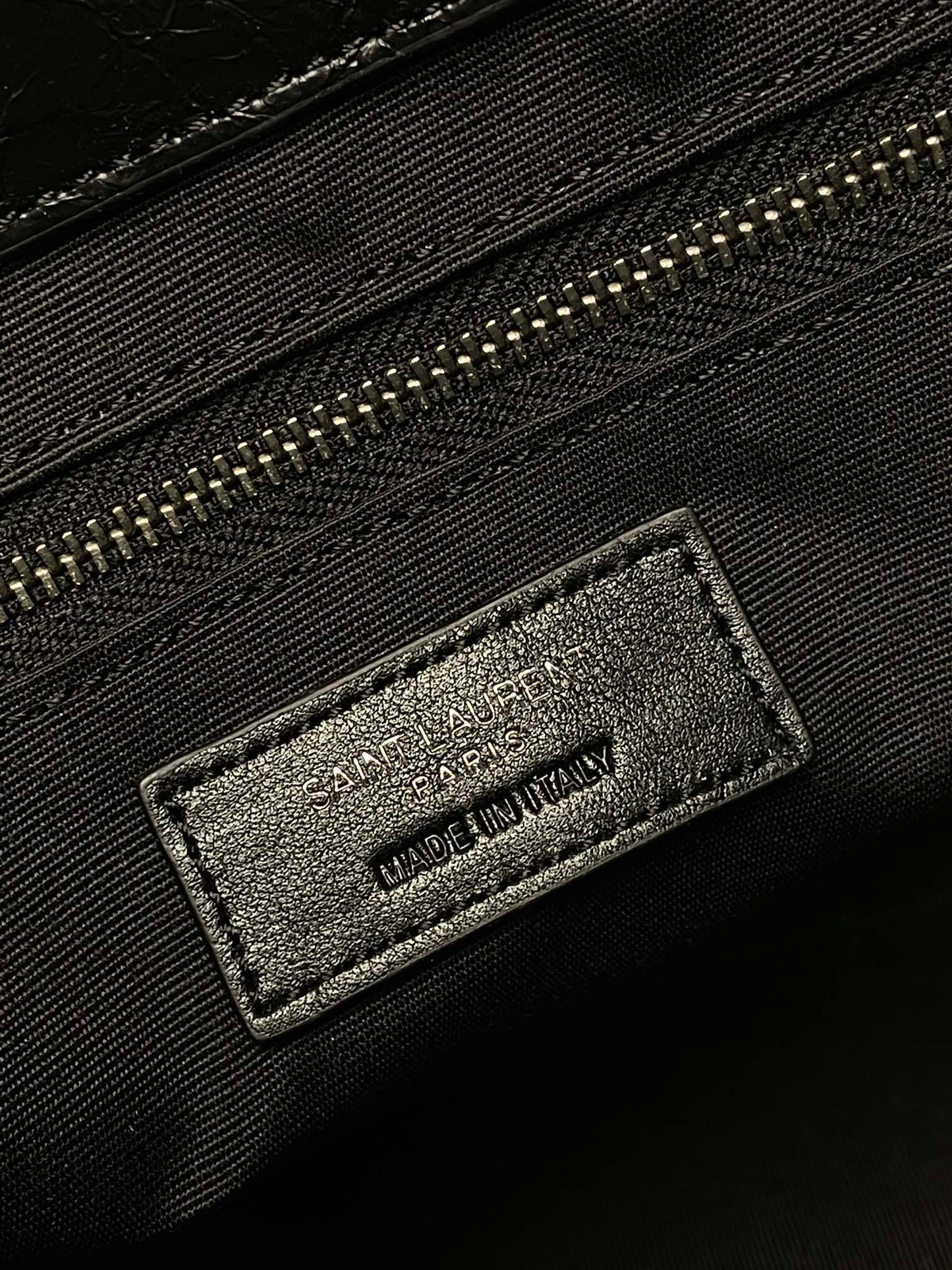 Saint Laurent Large Loulou Shopping Bag - Black Quilted Crinkled Leather