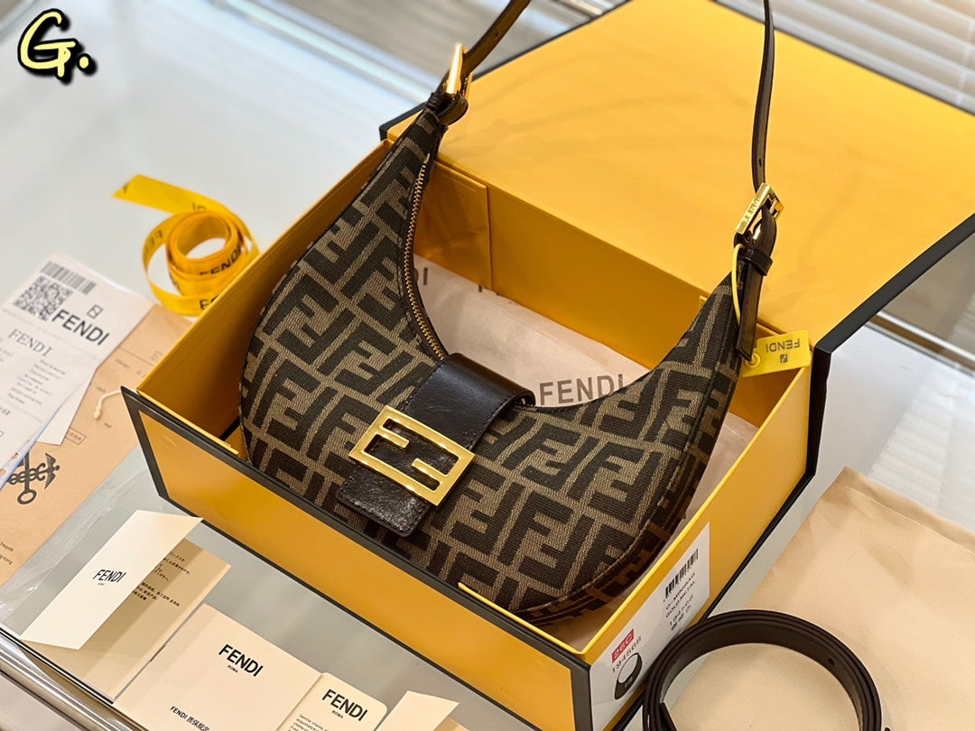 Fendi Cookie Mini Hobo Bag in Brown FF Fabric