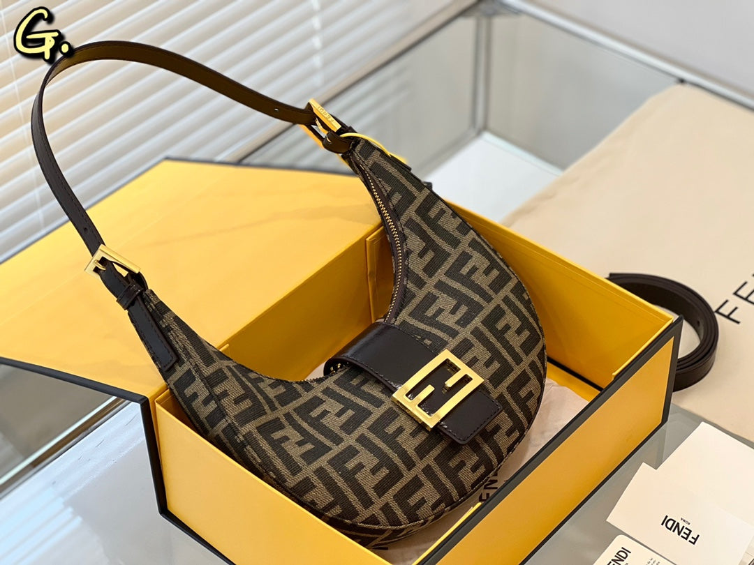 Fendi Cookie Mini Hobo Bag in Brown FF Fabric