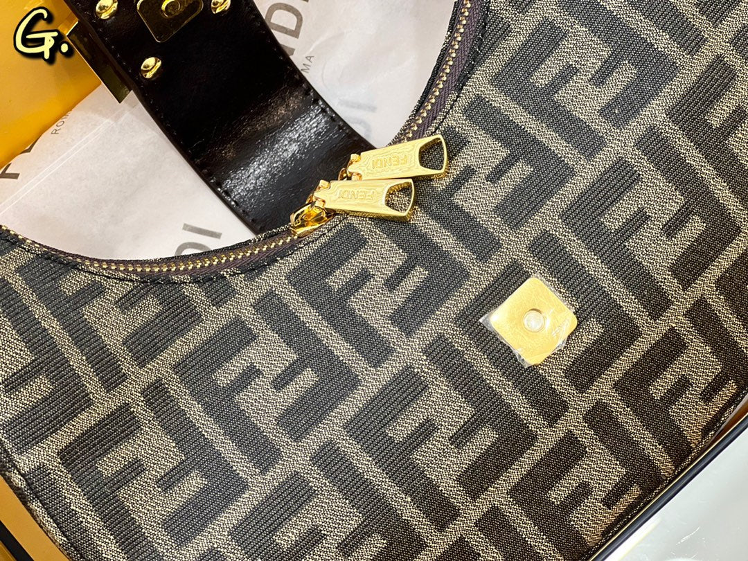 Fendi Cookie Mini Hobo Bag in Brown FF Fabric