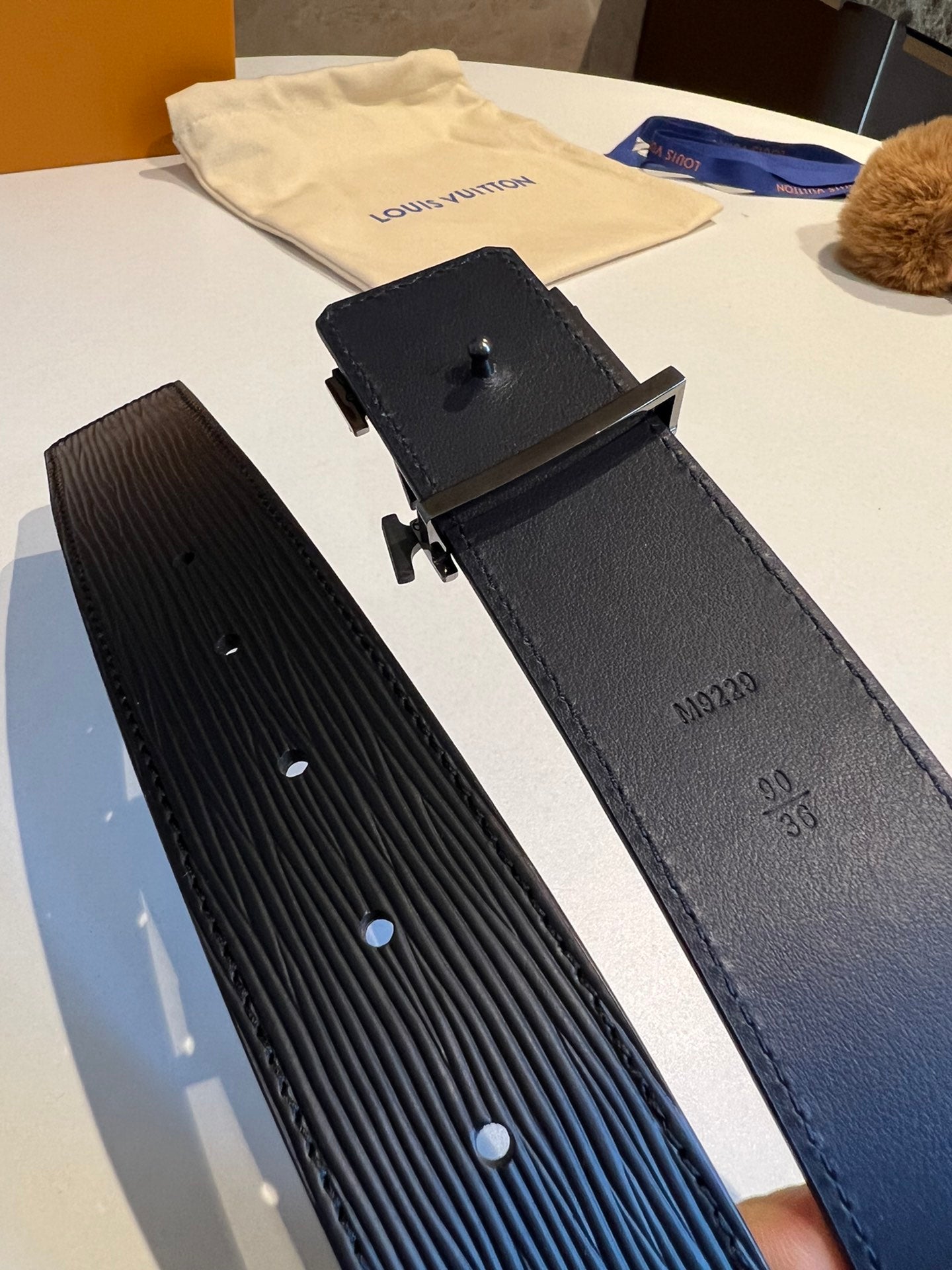 Louis Vuitton Men's LV Initiales 40mm Reversible Belt, Black Epi Leather, Silver-Tone Hardware Buckle