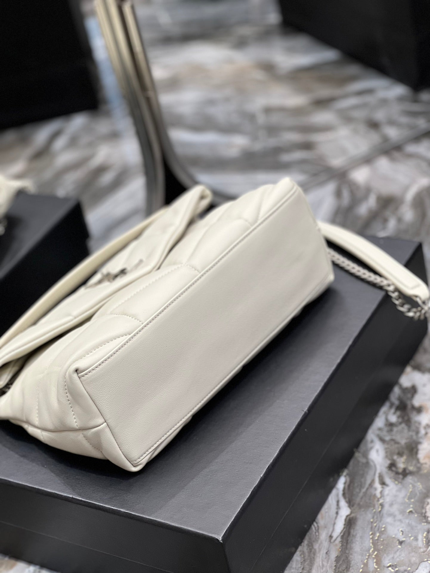 Saint Laurent Toy Loulou Quilted Leather Shoulder Bag - White