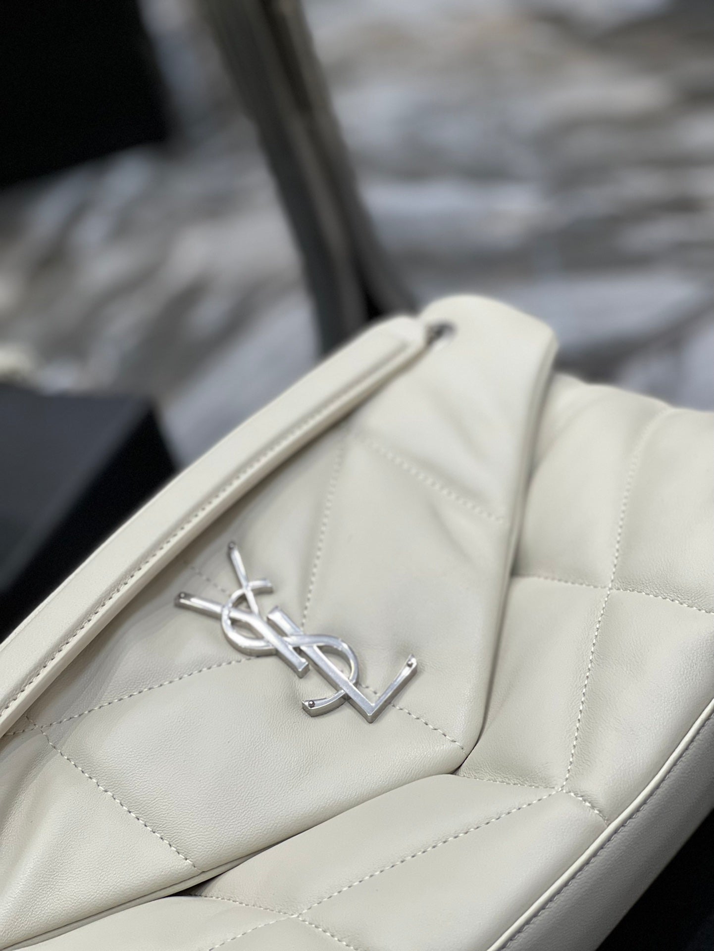 Saint Laurent Toy Loulou Quilted Leather Shoulder Bag - White