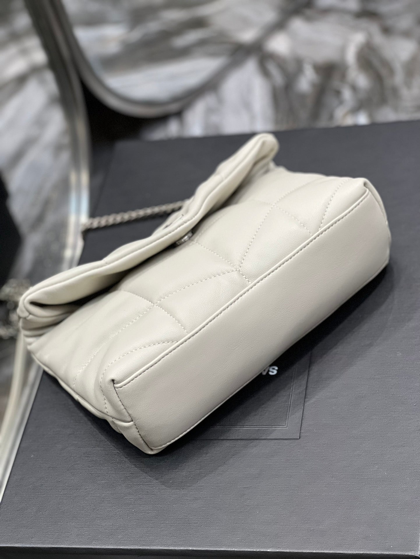 Saint Laurent Loulou Small Quilted Leather Shoulder Bag - Cream White