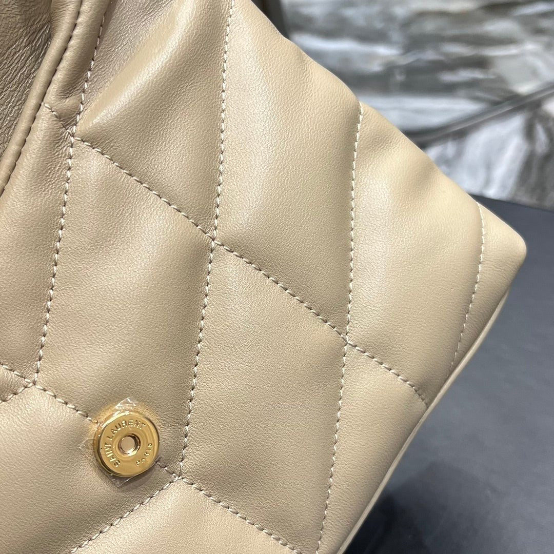 Saint Laurent Loulou Puffer Small Bag in Beige Quilted Leather
