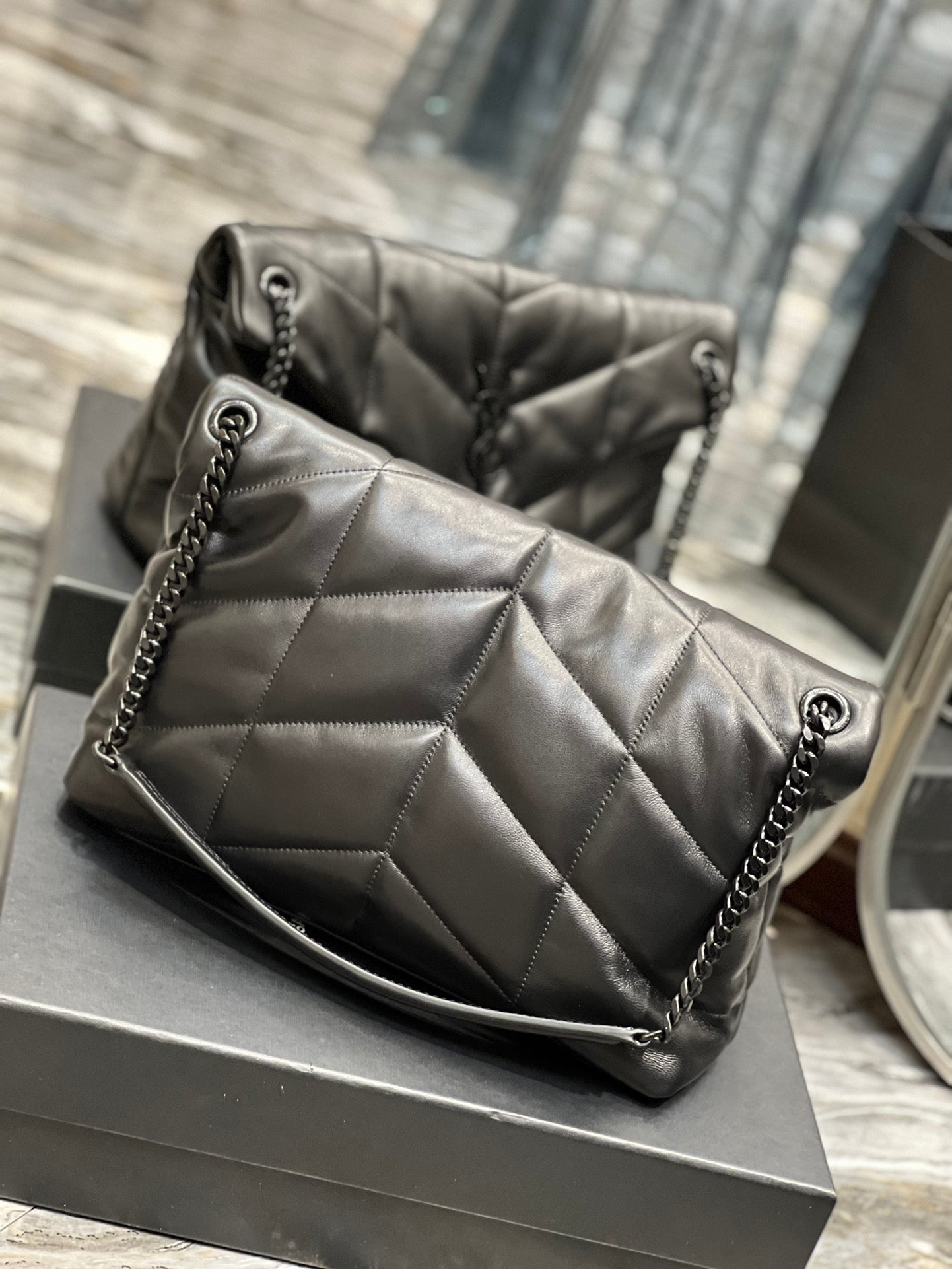 Saint Laurent Small Loulou Shoulder Bag in Quilted Leather - Black