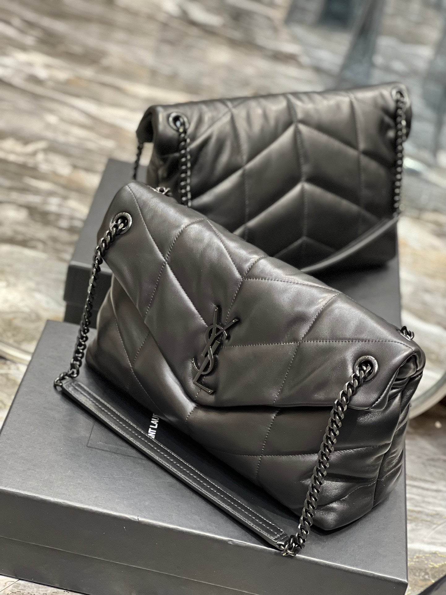 Saint Laurent Small Loulou Shoulder Bag in Quilted Leather - Black