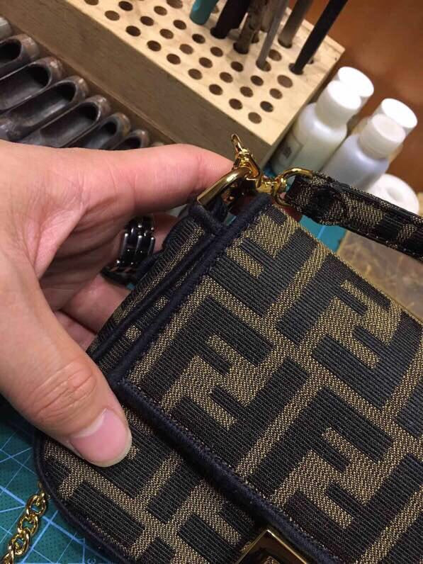 Fendi Vintage Zucca Canvas Mini Baguette Shoulder Bag - Brown Monogram