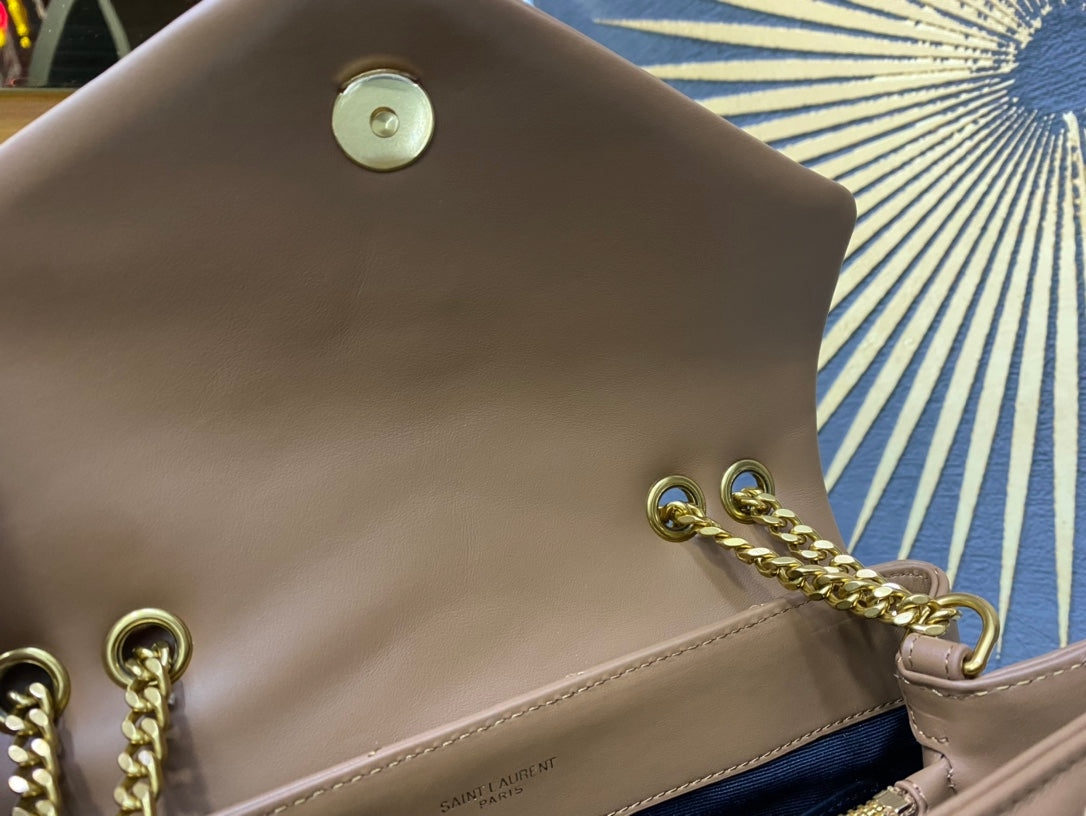 Saint Laurent Loulou Small Quilted Leather Shoulder Bag - Tan