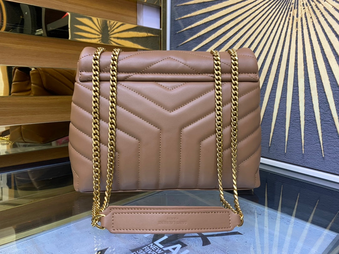 Saint Laurent Loulou Small Quilted Leather Shoulder Bag - Tan