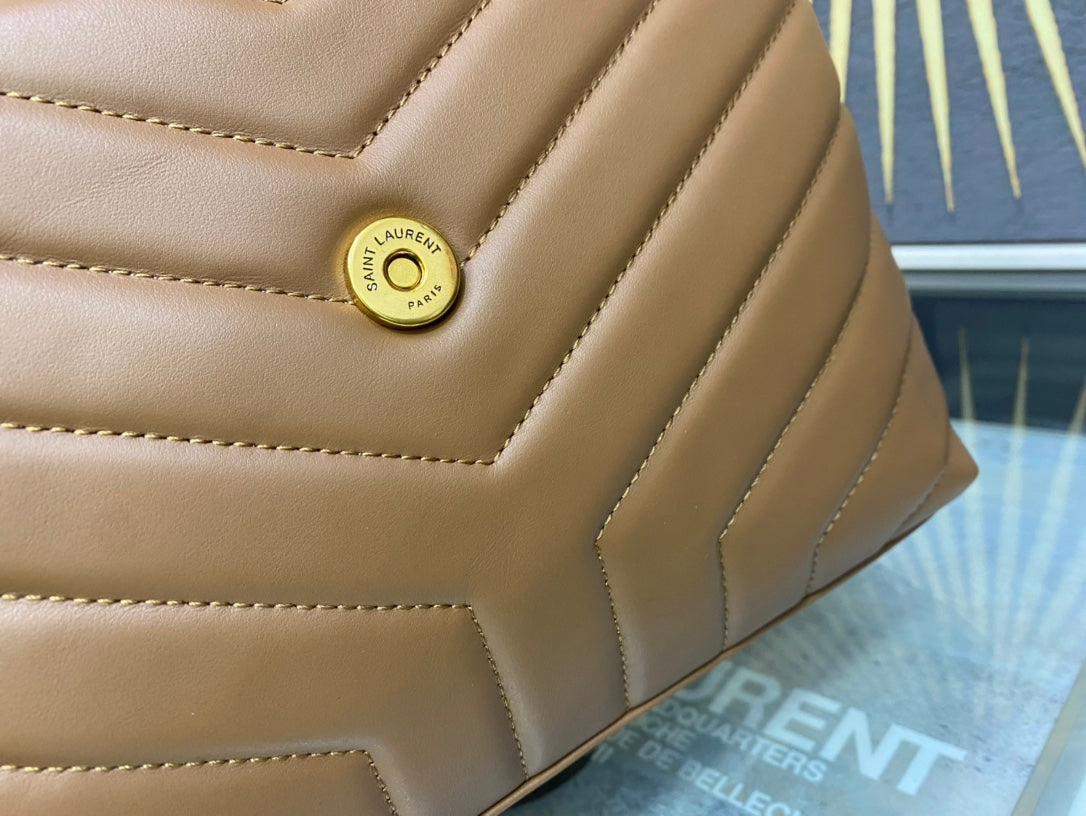 Saint Laurent Loulou Small Quilted Leather Shoulder Bag - Tan