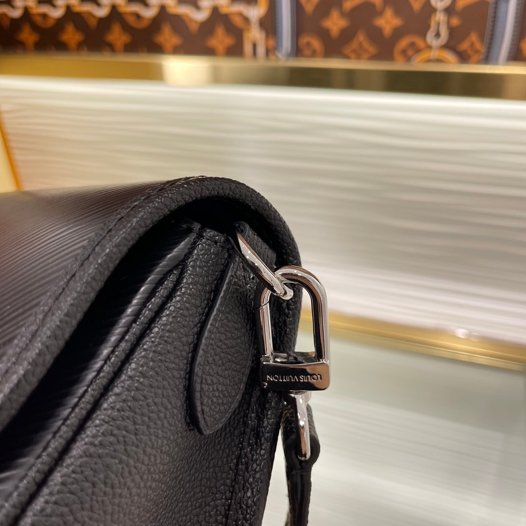 Louis Vuitton Monogram Empreinte Leather Bag, Black Crossbody Shoulder Bag
