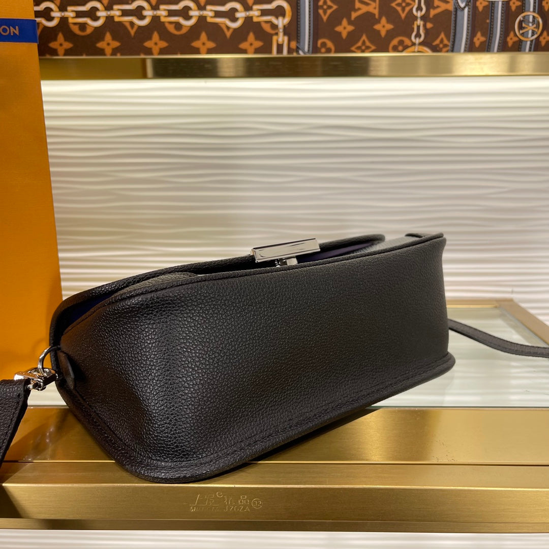 Louis Vuitton Monogram Empreinte Leather Bag, Black Crossbody Shoulder Bag