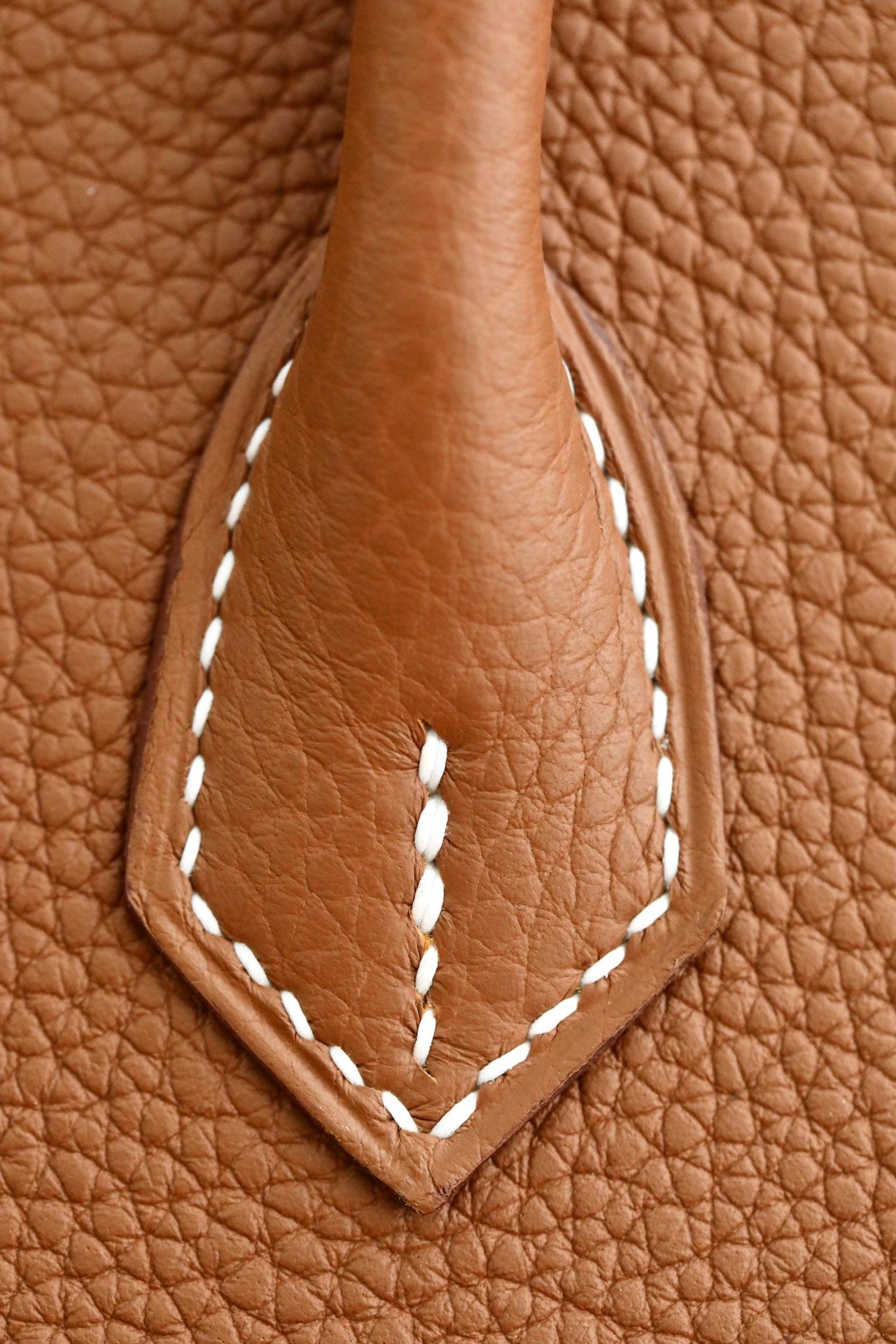 Luxury Tan Leather Top Handle Handbag with Gold-Tone Hardware