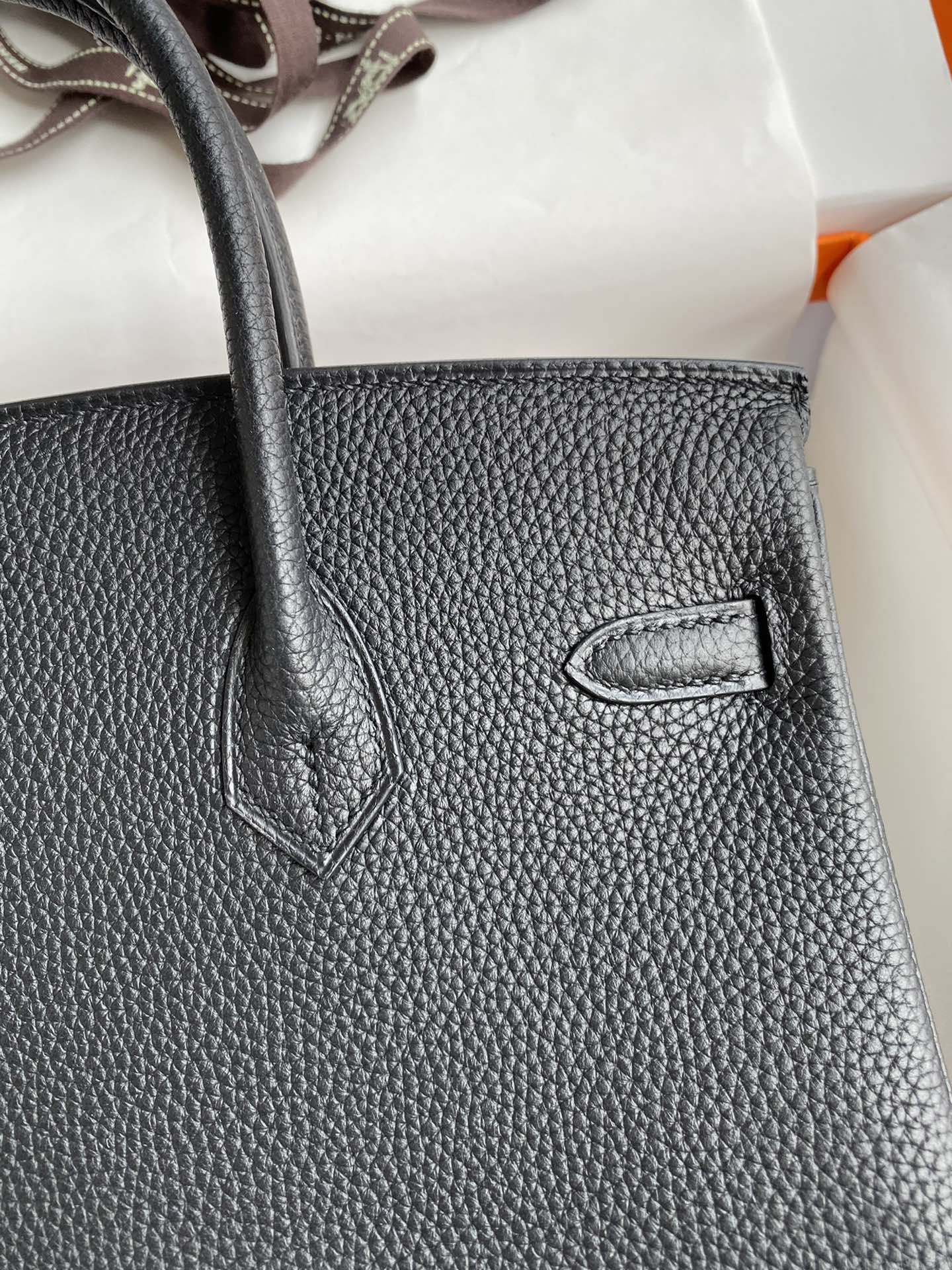 Hermès Birkin 25 Black Epsom Leather with Palladium Hardware and Rodeo Charm